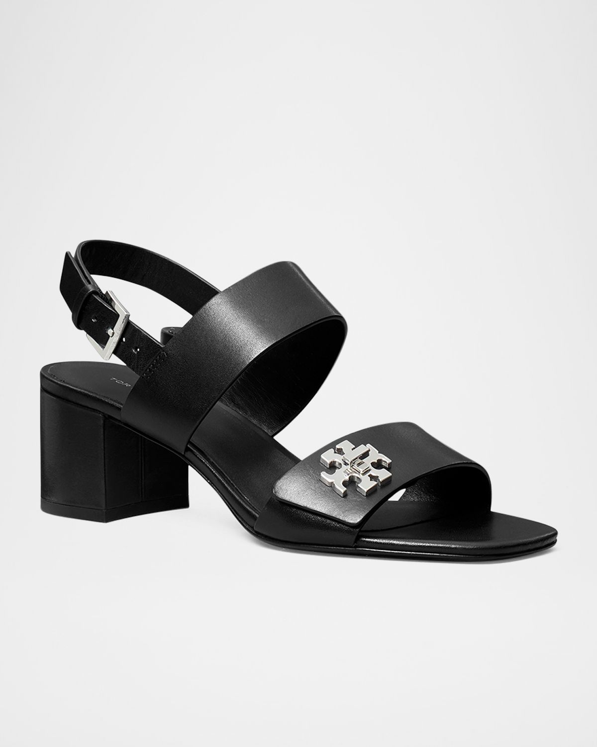 Tory Burch T-Lock Leather Block-Heel Sandals