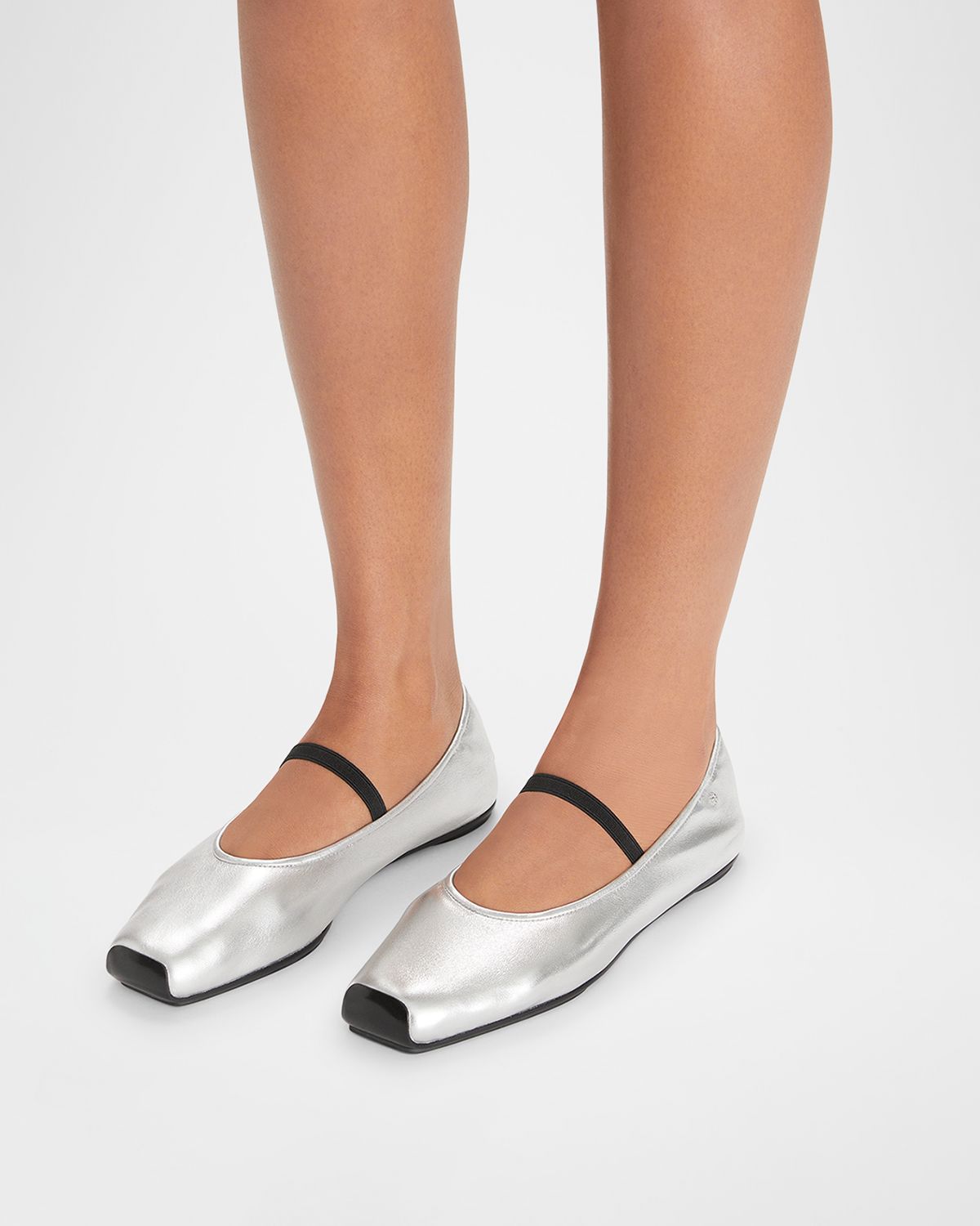 Tory Burch Runway Metallic Leather Ballerina Flats