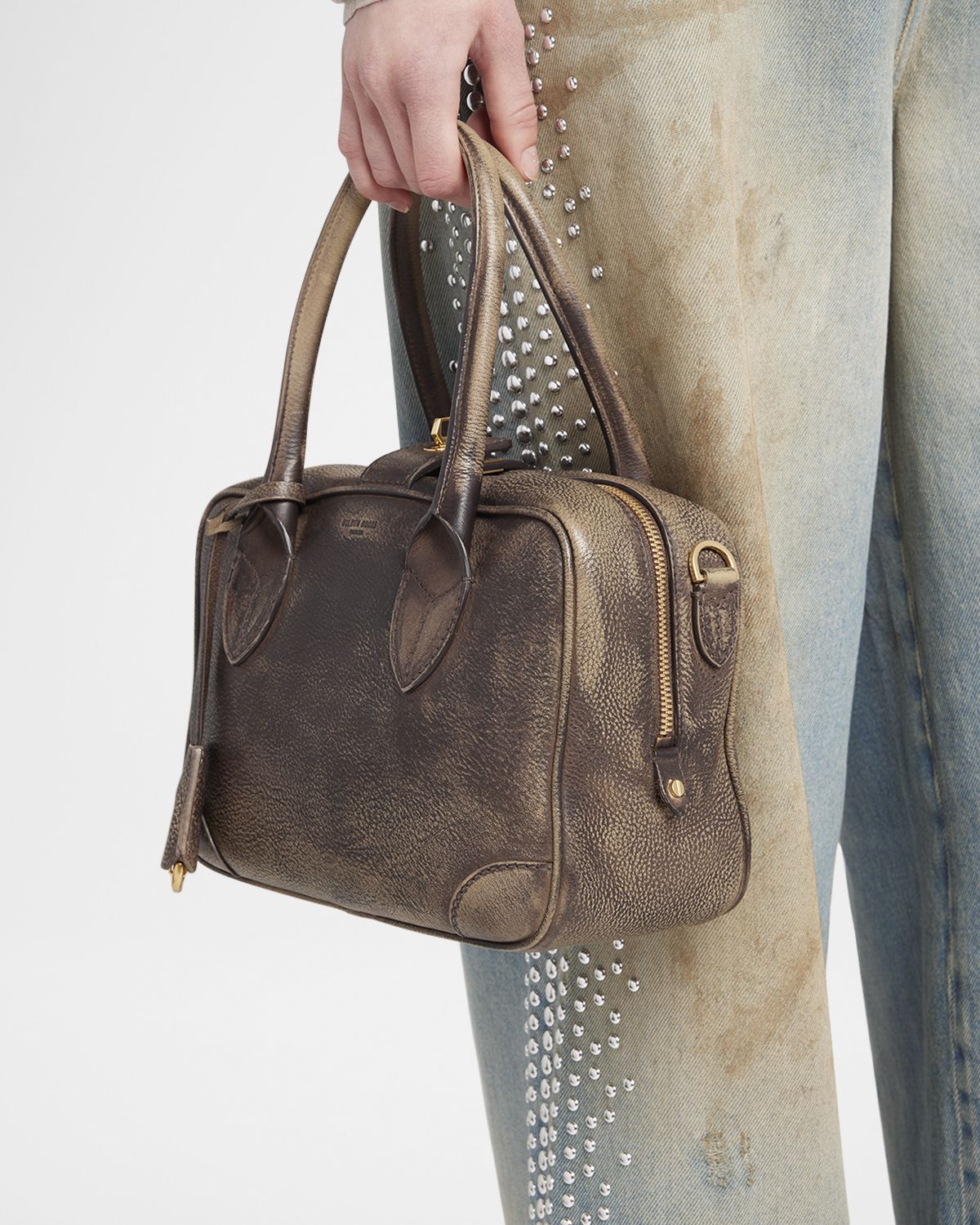 Golden Goose Vita Faded Leather Shoulder Bag