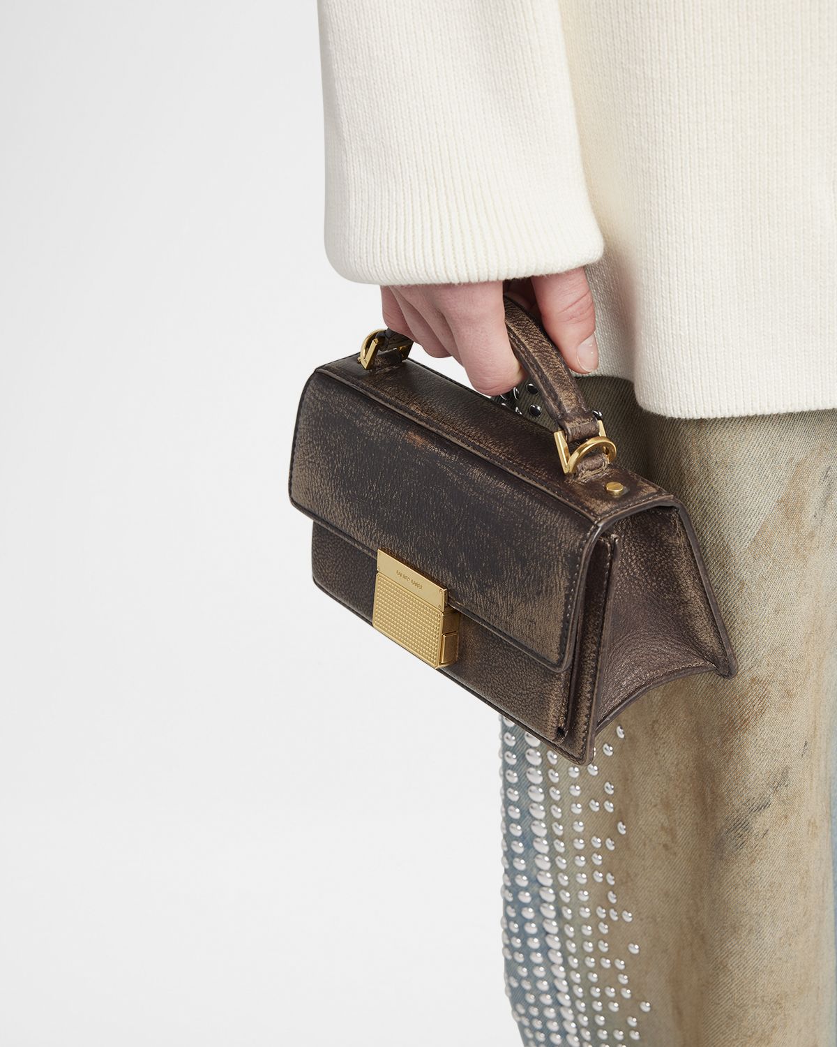 Golden Goose Venezia Small Treated Leather Crossbody Bag