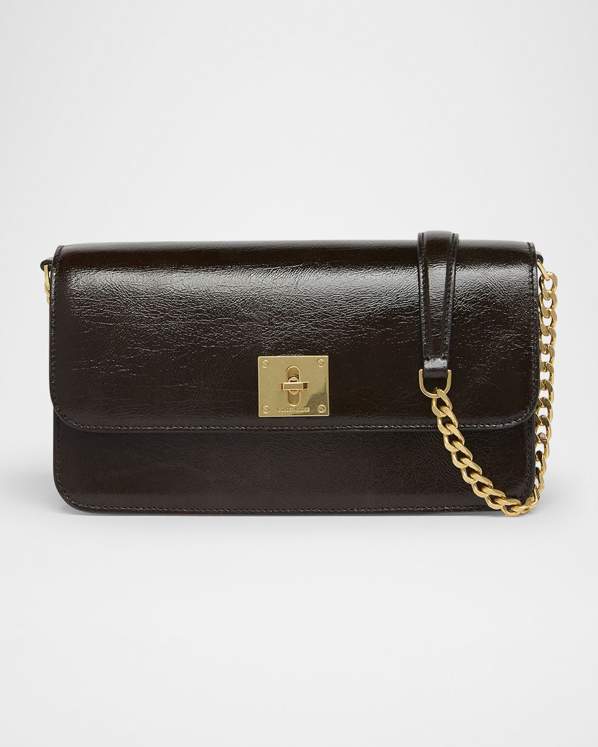 Golden Goose Gioia Shiny Wavy Leather Shoulder Bag