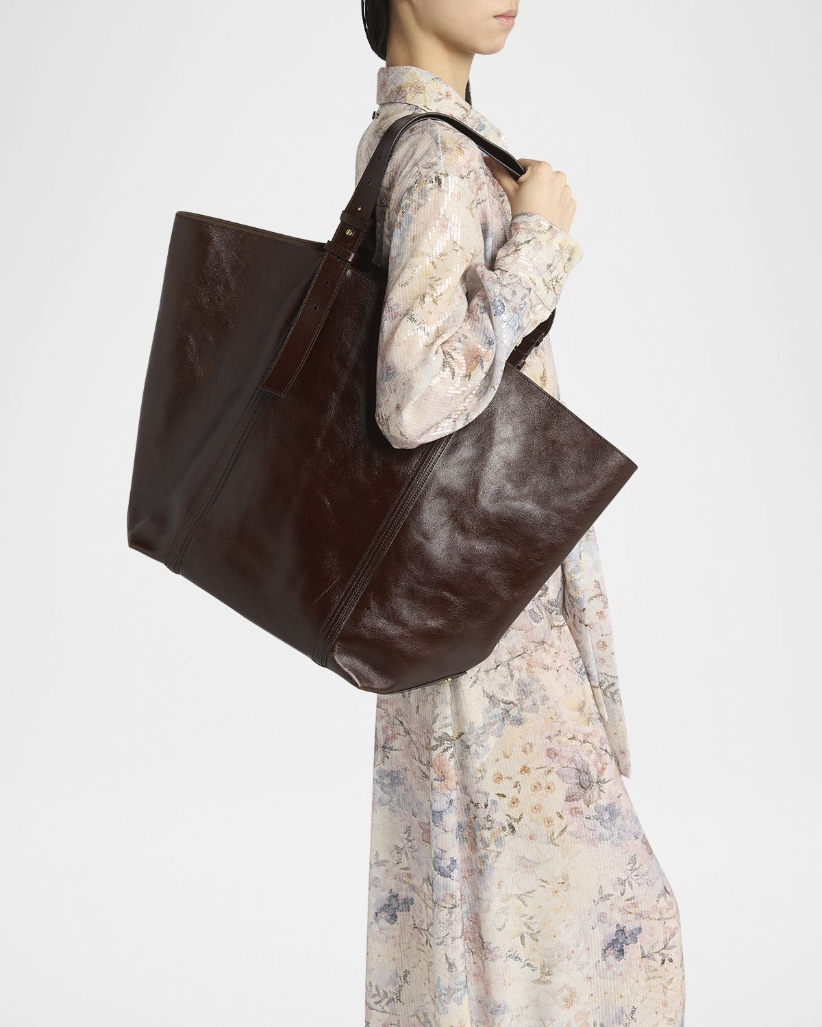 Golden Goose 24/7 Shiny Leather Shopper Tote Bag