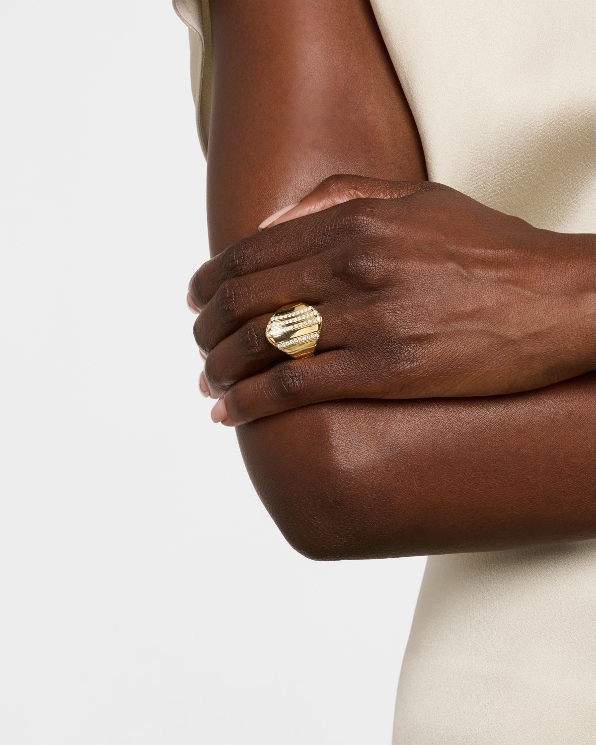 Peruffo 18K Yellow Gold Graduated Ring with Diamonds