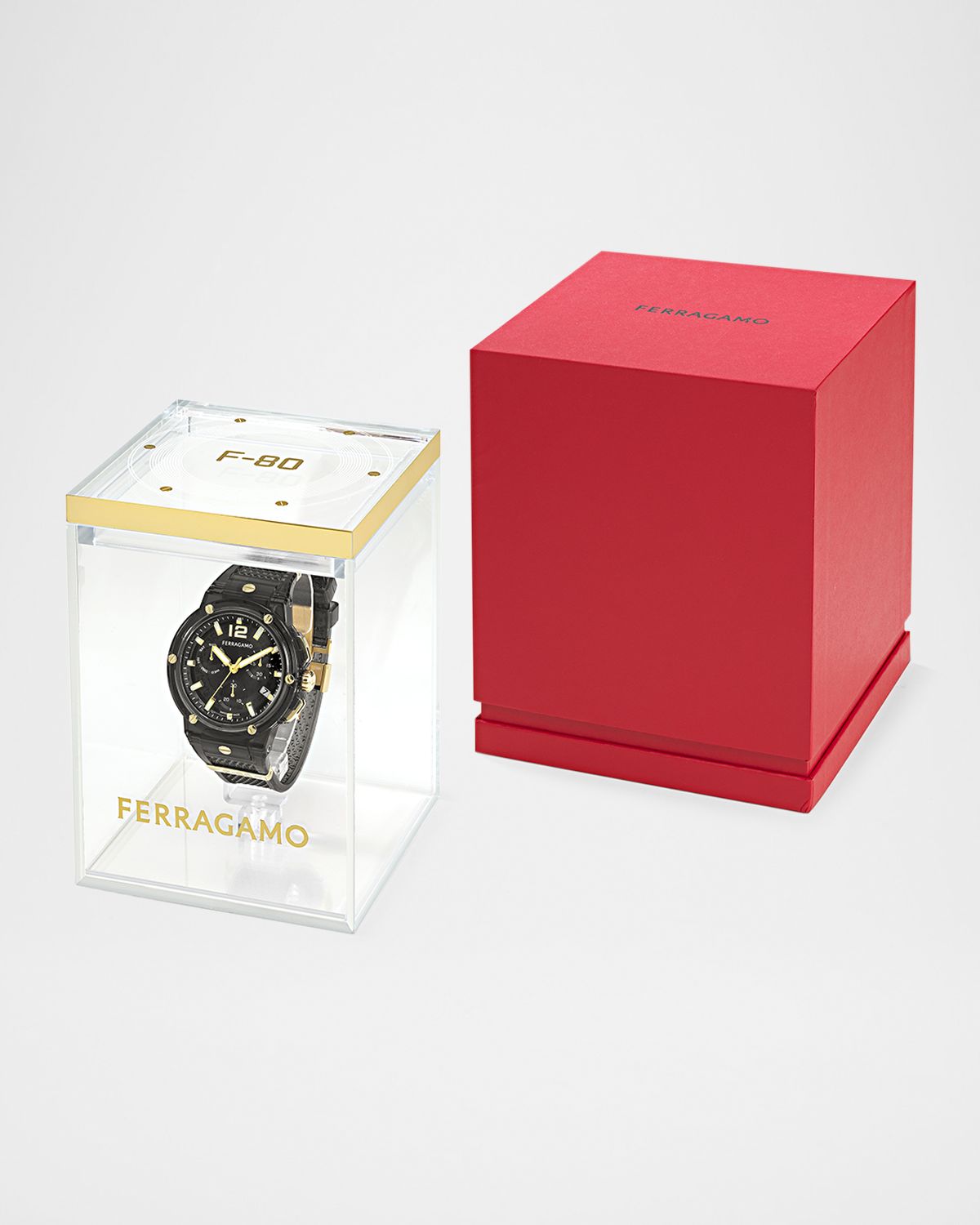 Ferragamo F-80 44mm Translucent Black Bioplastic Chronograph Watch