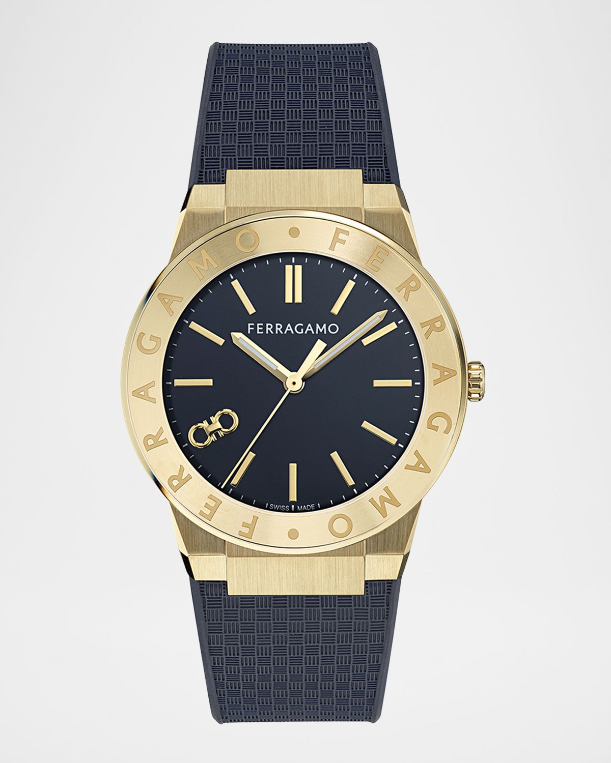Ferragamo Sapphire Logo 41mm IP Yellow Gold Recycled PU Watch