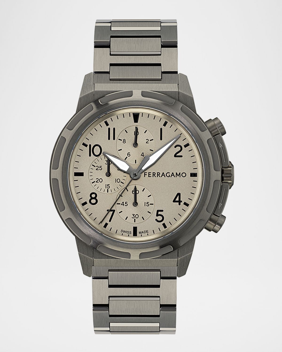 Ferragamo Men 's Sport Chrono 44MM IP Gunmetal Bracelet Watch