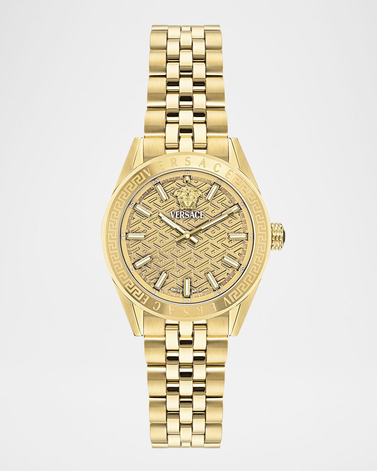 Versace V-Code 36mm IP Yellow Gold Bracelet Watch | Thumbnail 6