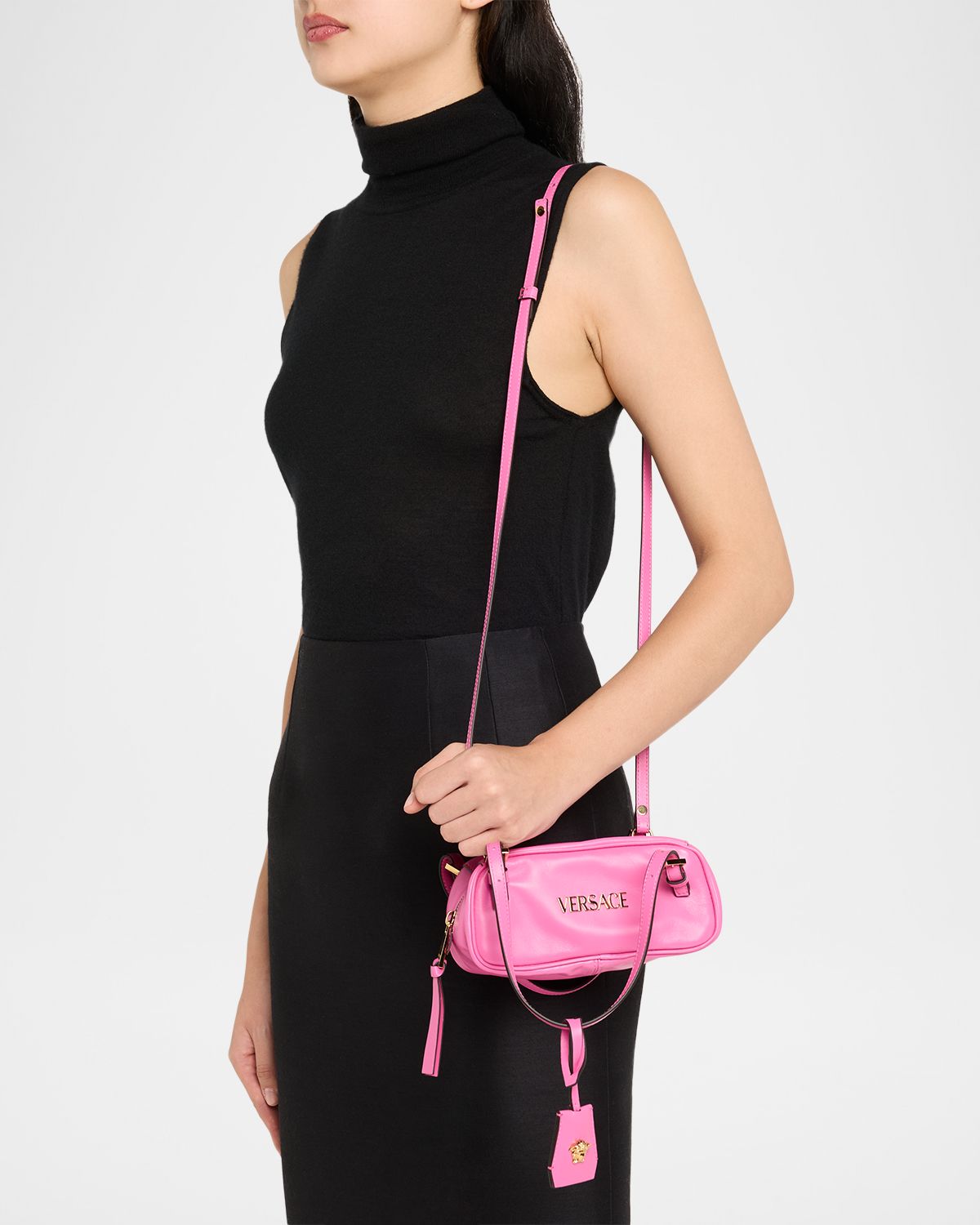 Versace La Medusa Mini Nappa Leather Shoulder Bag