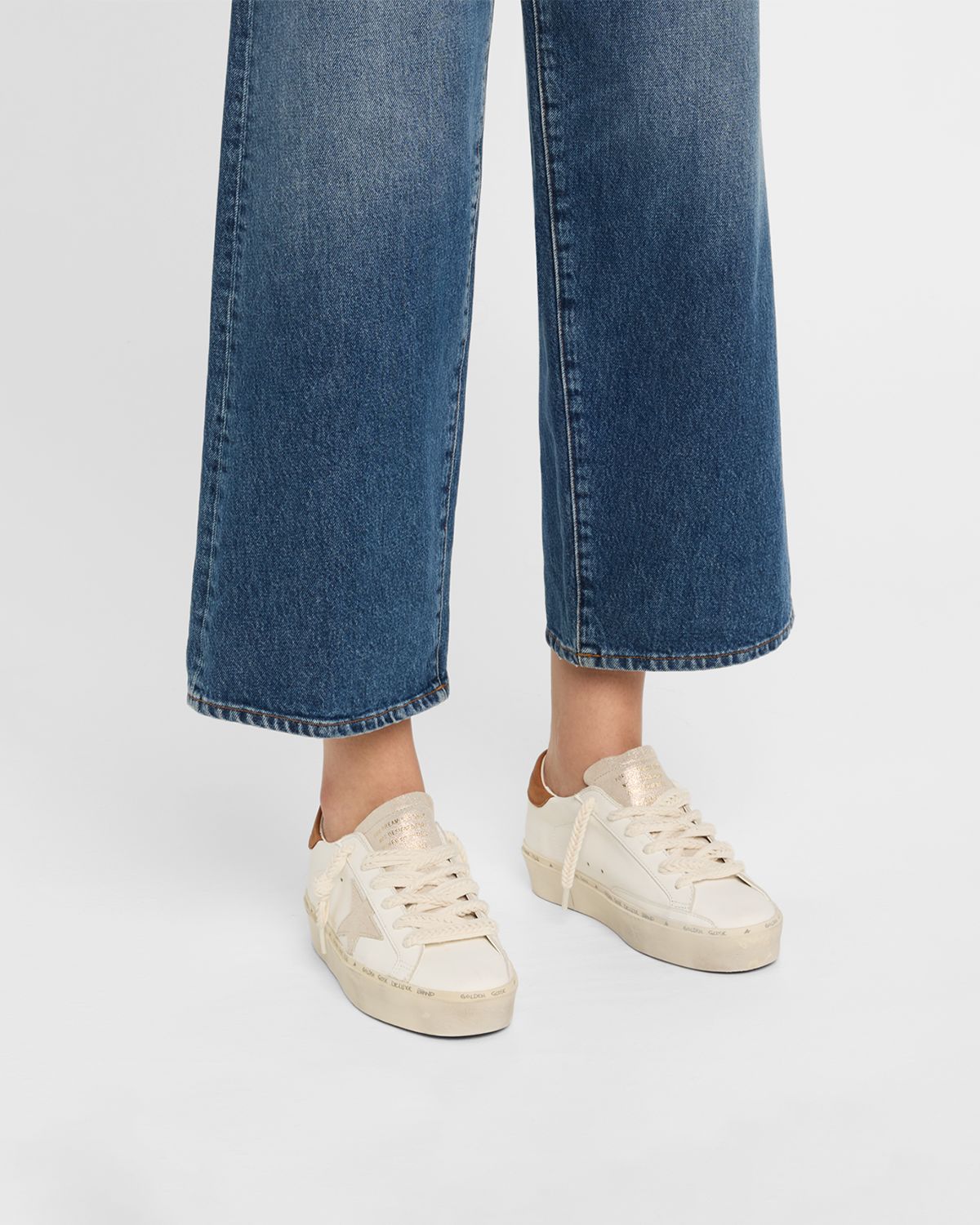 Golden Goose Hi-Star Leather Low-Top Sneakers