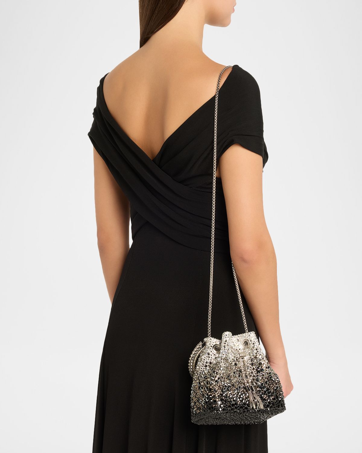 Jimmy Choo Bon Bon Ombre Crystal Top-Handle Bucket Bag