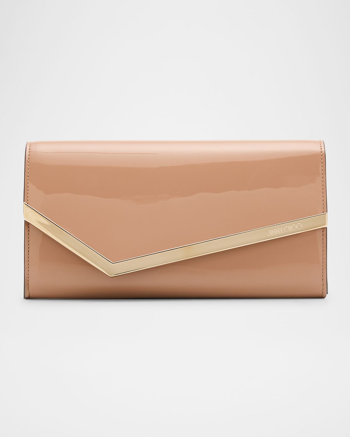 Jimmy Choo Emmie Patent Leather Bar Flap Clutch Bag