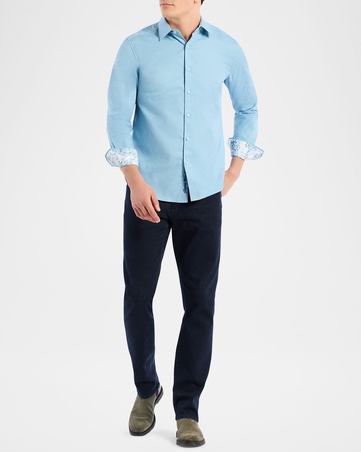 Robert Graham Men 's Odyssey Jacquard Stretch Sport Shirt