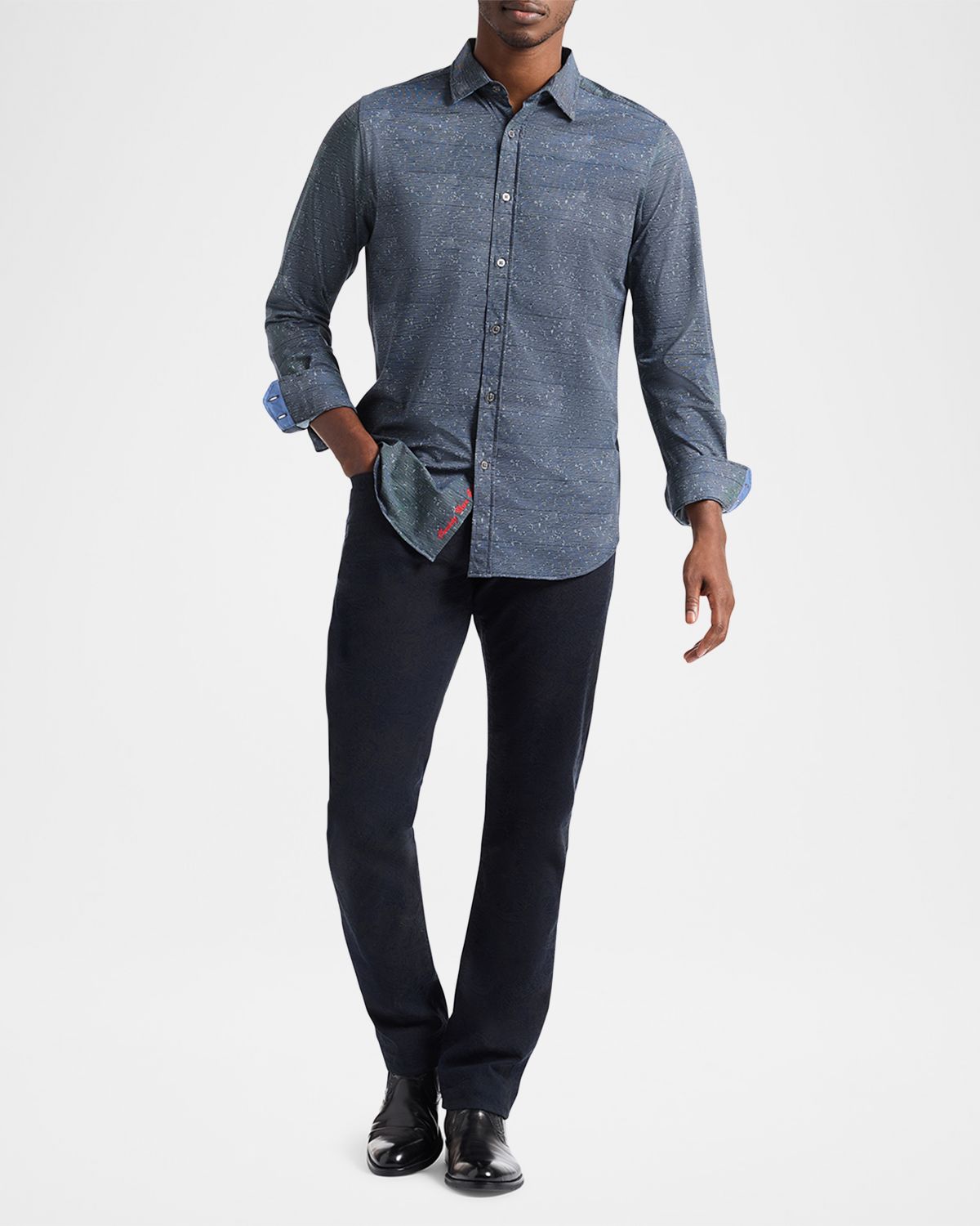 Robert Graham Men 's Doyer Stripe Stretch Sport Shirt