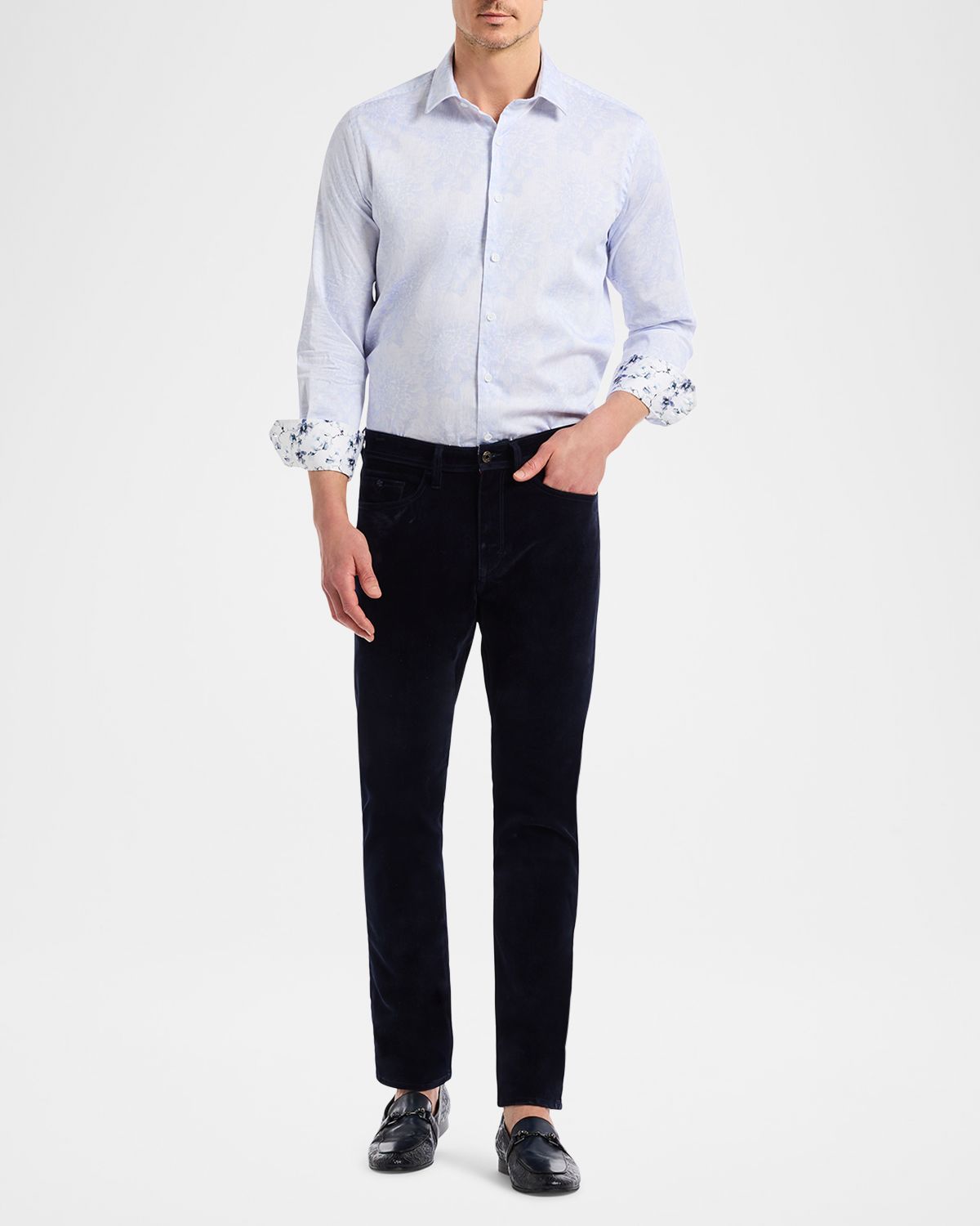 Robert Graham Men 's Celestial Velvety Slim Five-Pocket Pants