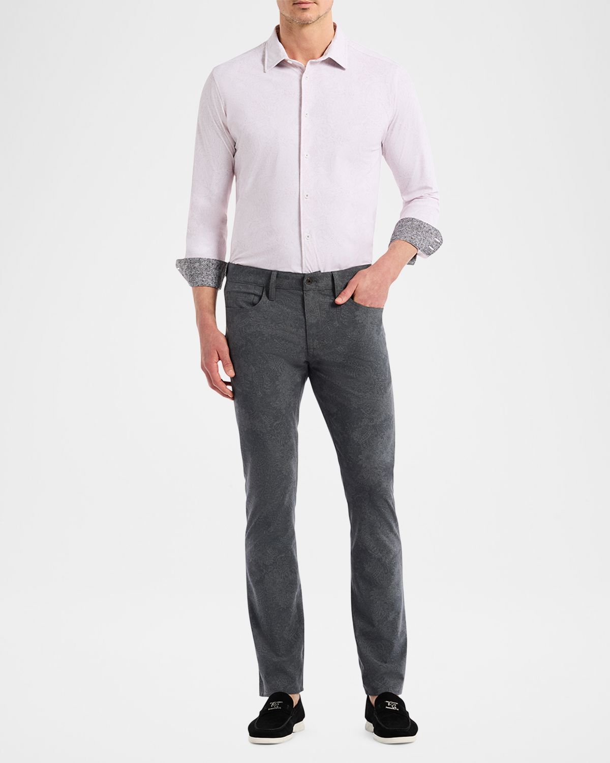 Robert Graham Men 's Alton Tonal Paisley Slim Five-Pocket Pants