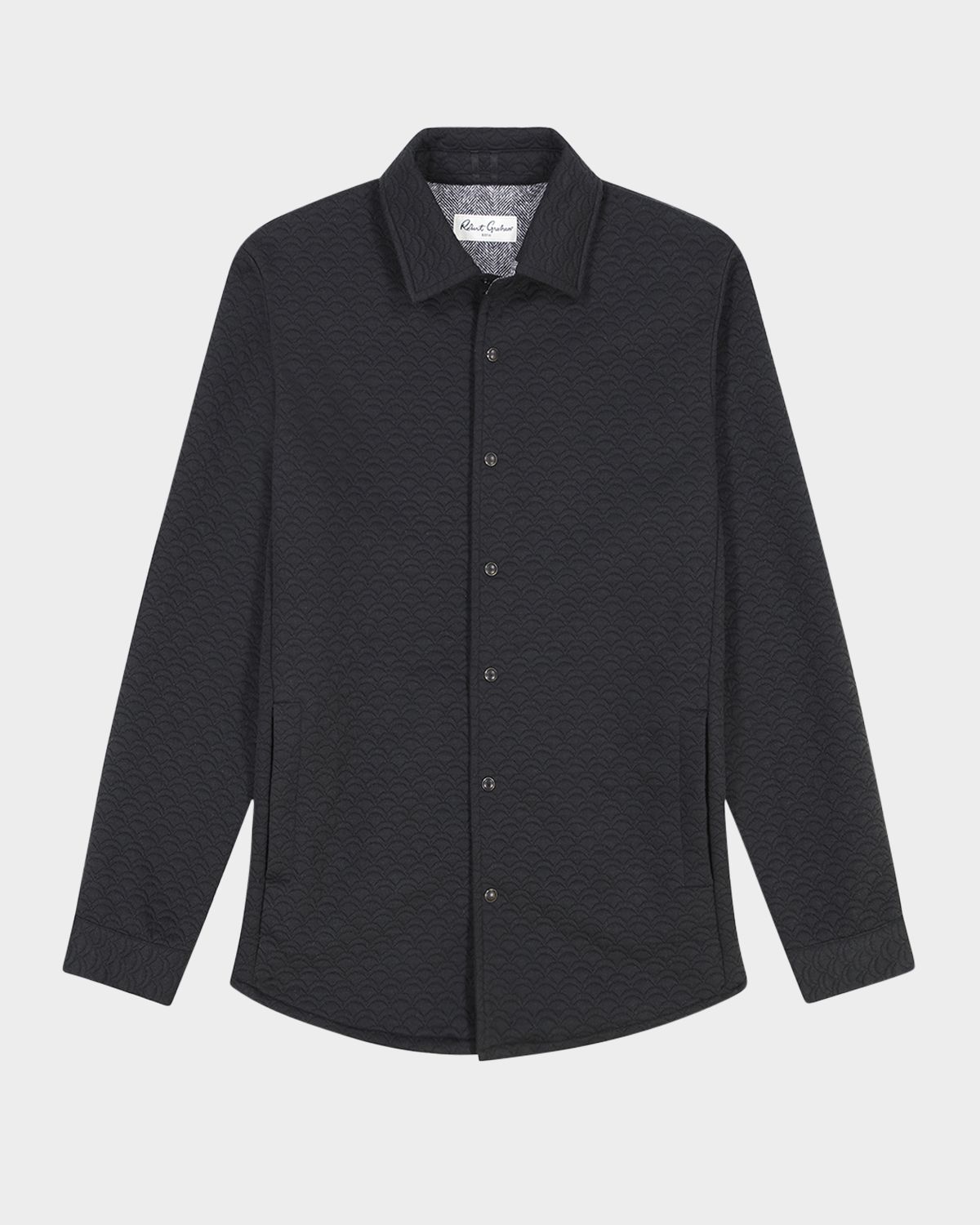 Robert Graham Men 's Downey Jacquard Scallop Knit Shirt Jacket