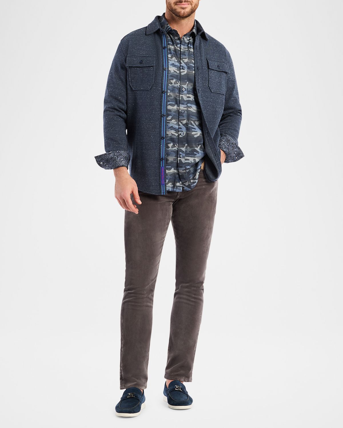 Robert Graham Men 's Vigano Pocket Knit Button-Down Shirt