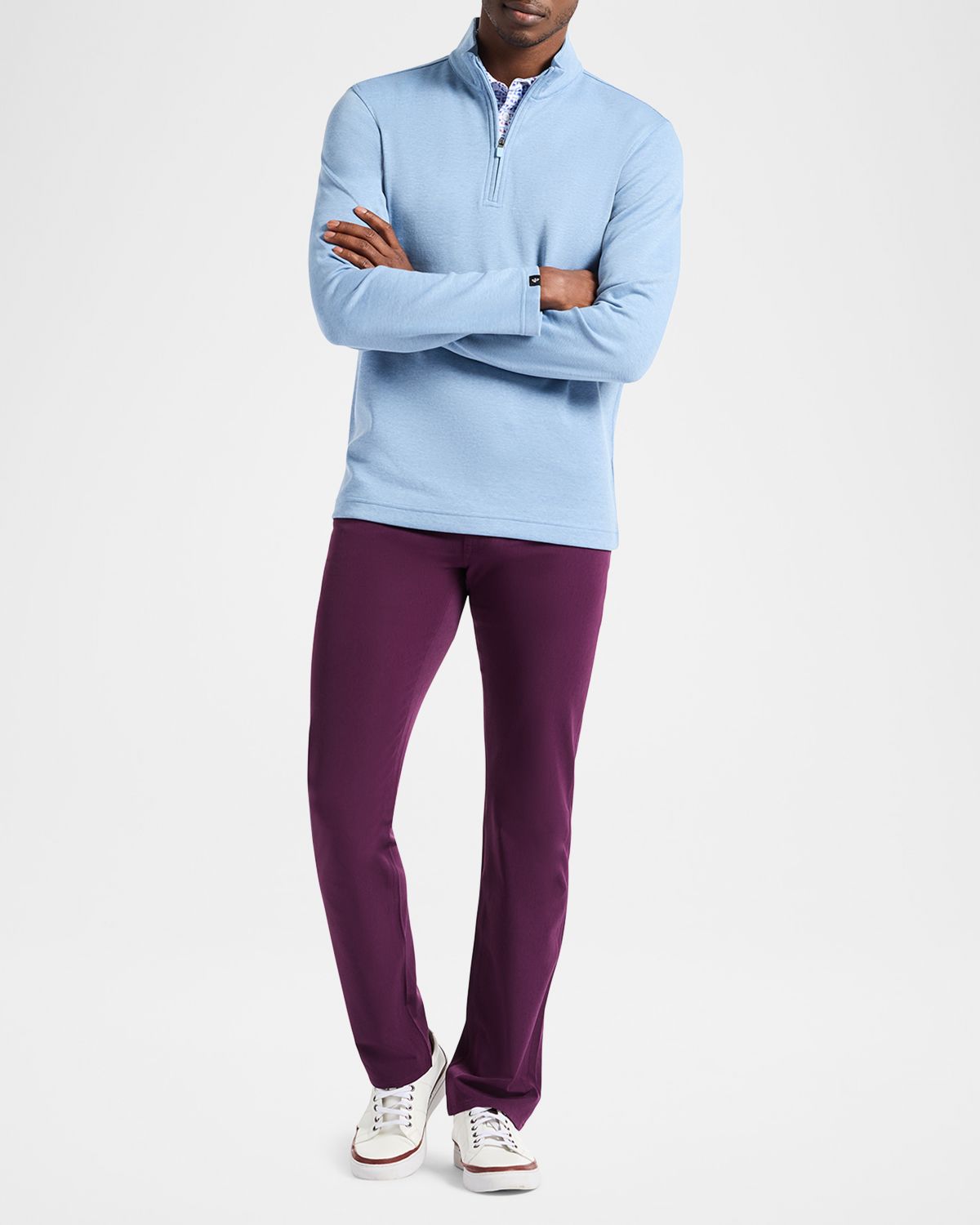 Robert Graham Men 's Troland Stripe Quarter-Zip Sweater