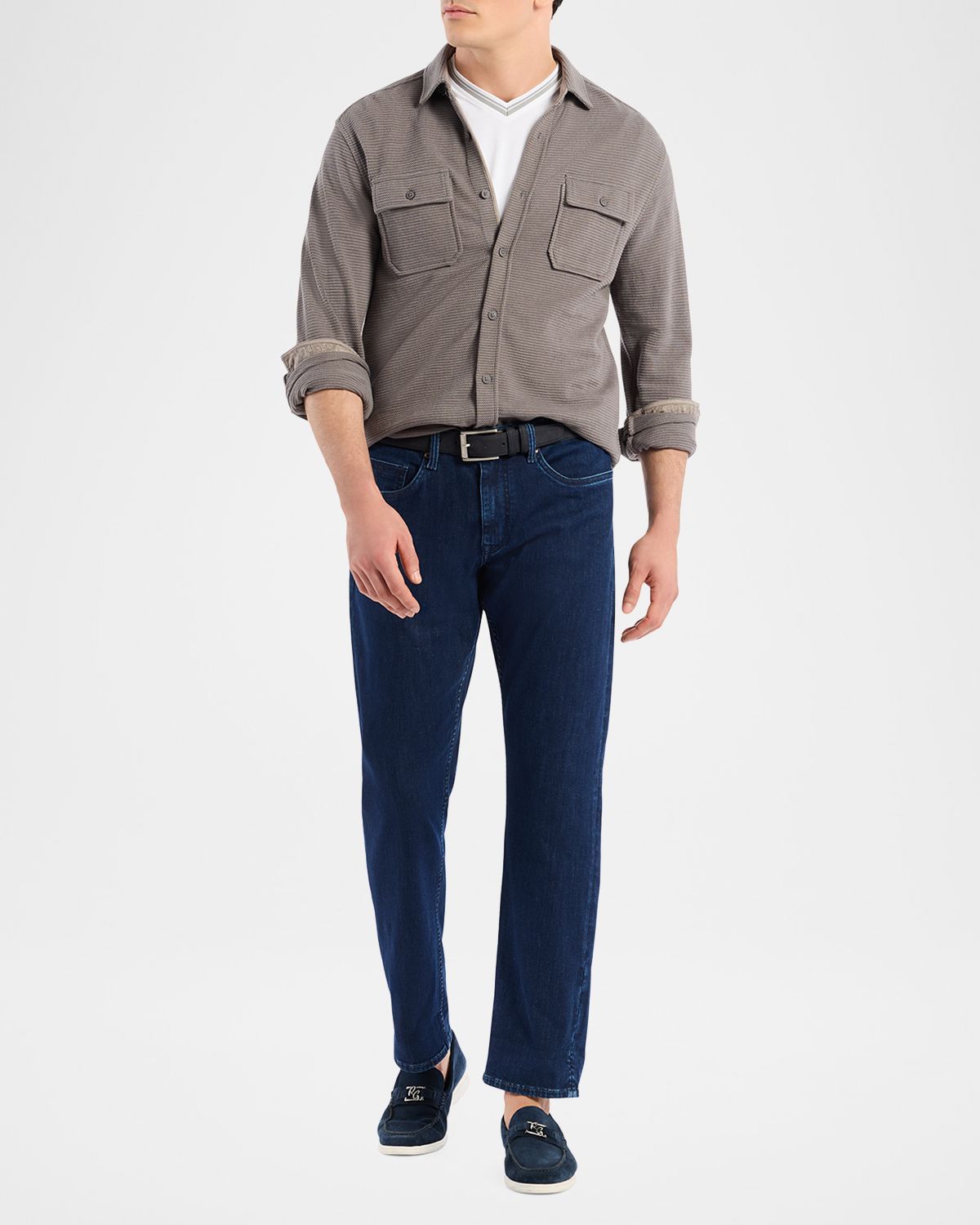 Robert Graham Men 's Brunner Pocket Knit Button-Down Shirt