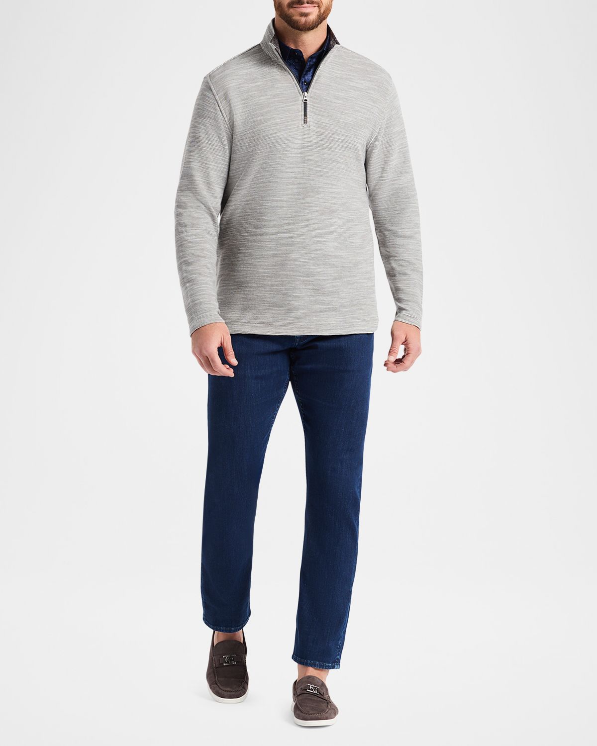 Robert Graham Men 's Heathered Knit Quarter-Zip Sweater