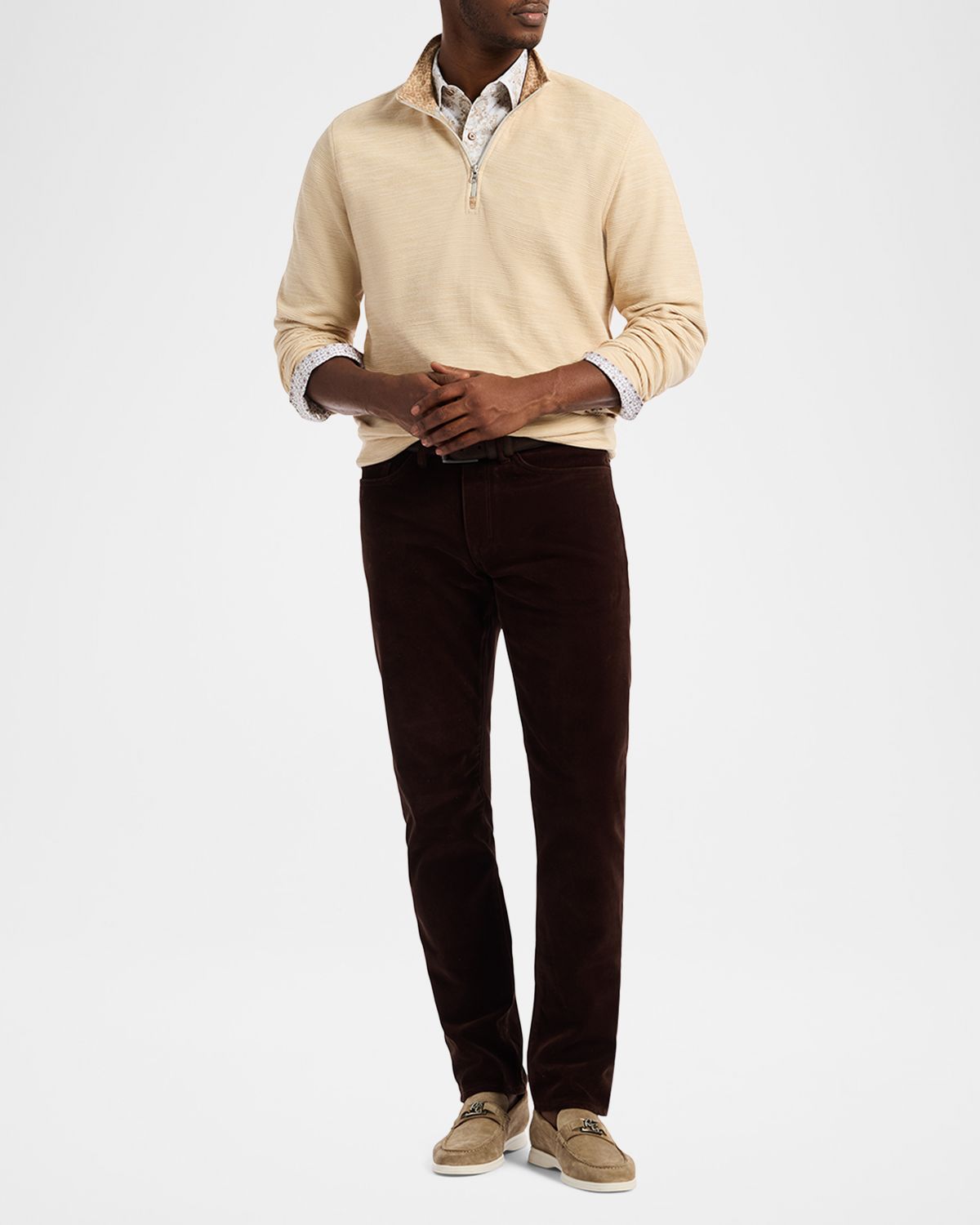 Robert Graham Men 's Heathered Knit Quarter-Zip Sweater