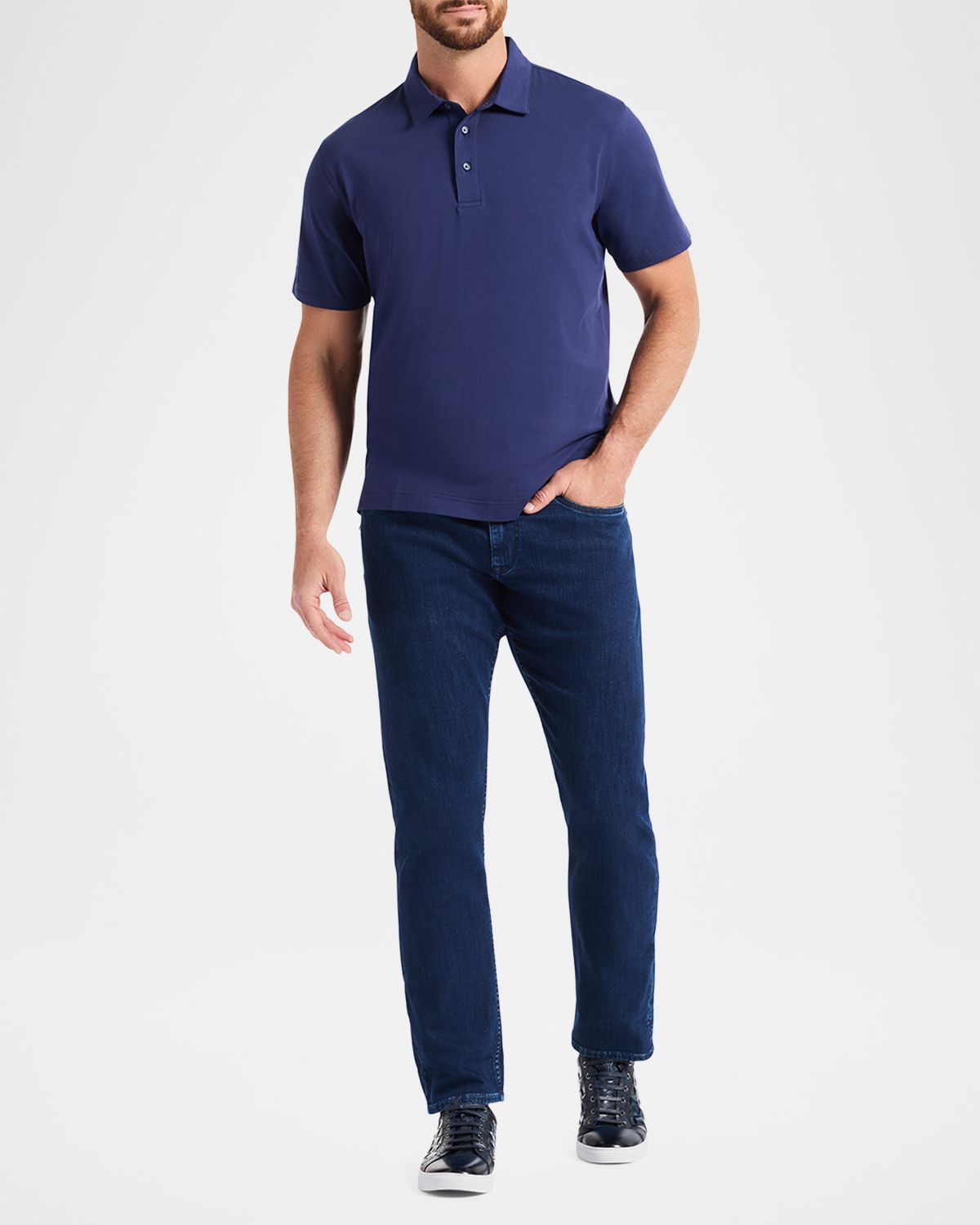 Robert Graham Men 's Furlan Stretch Knit Polo Shirt