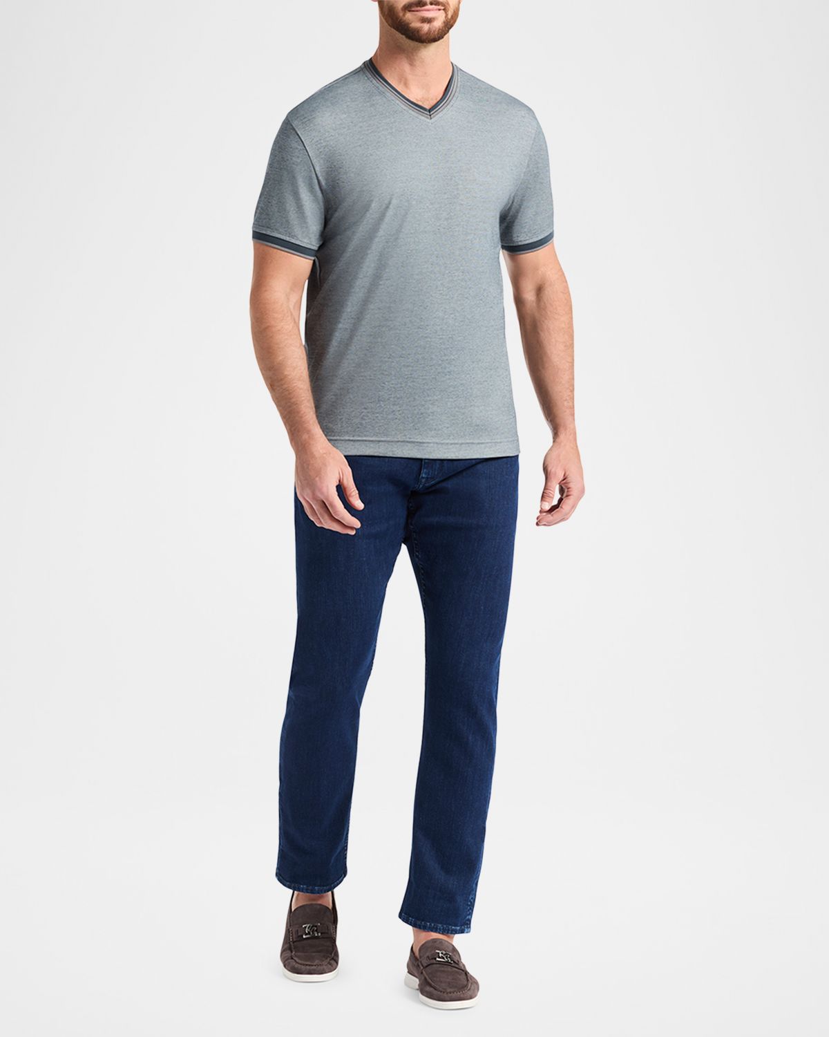 Robert Graham Men 's Holton V-Neck Knit T-Shirt