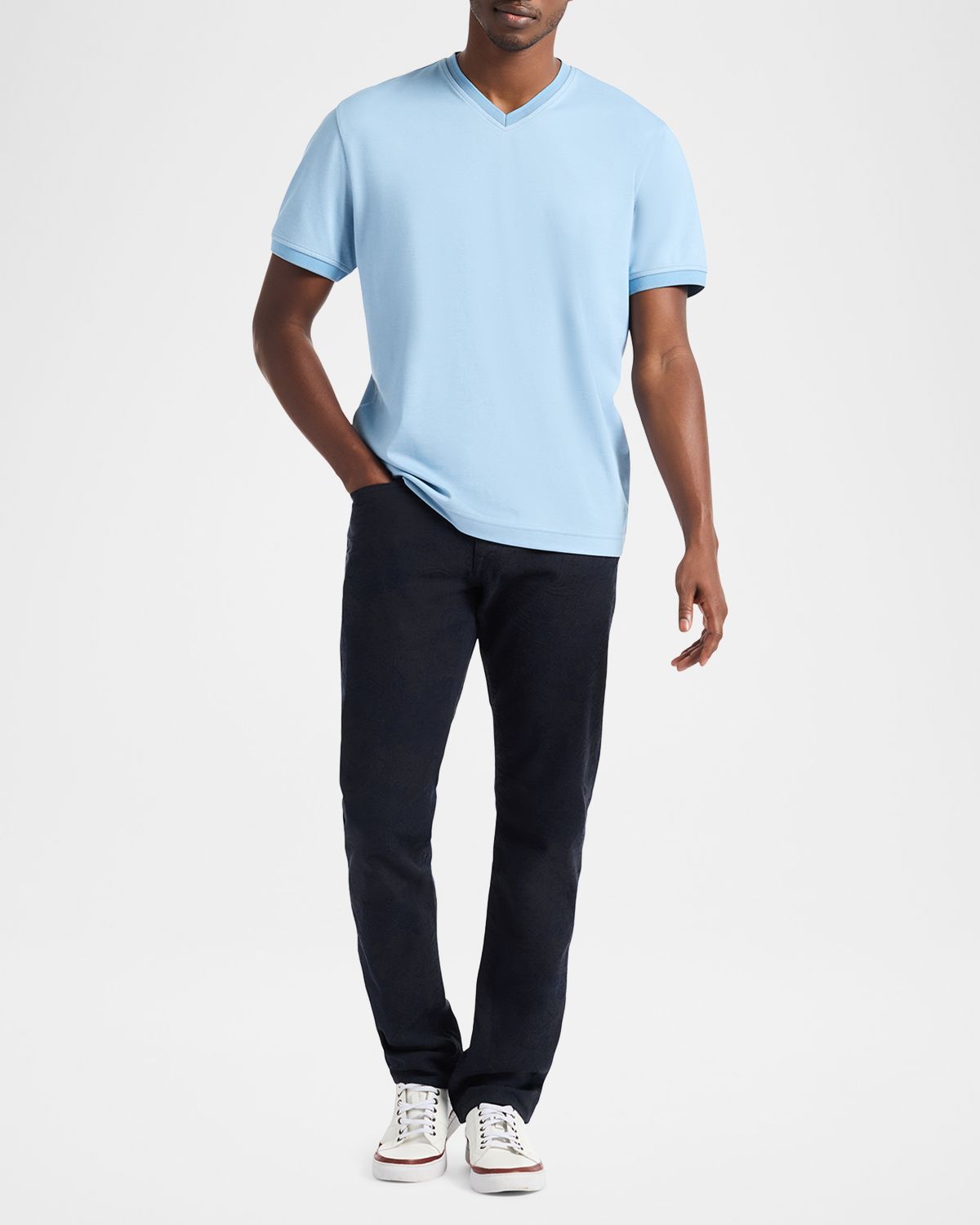 Robert Graham Men 's Holton V-Neck Knit T-Shirt