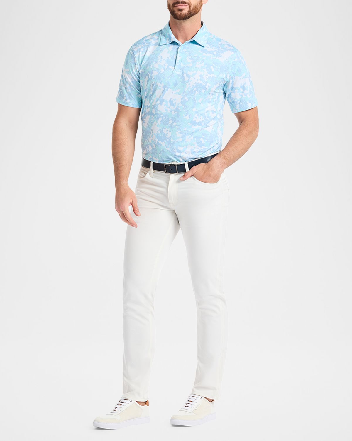 Robert Graham Men 's Eldor Camouflage Stretch Knit Polo Shirt