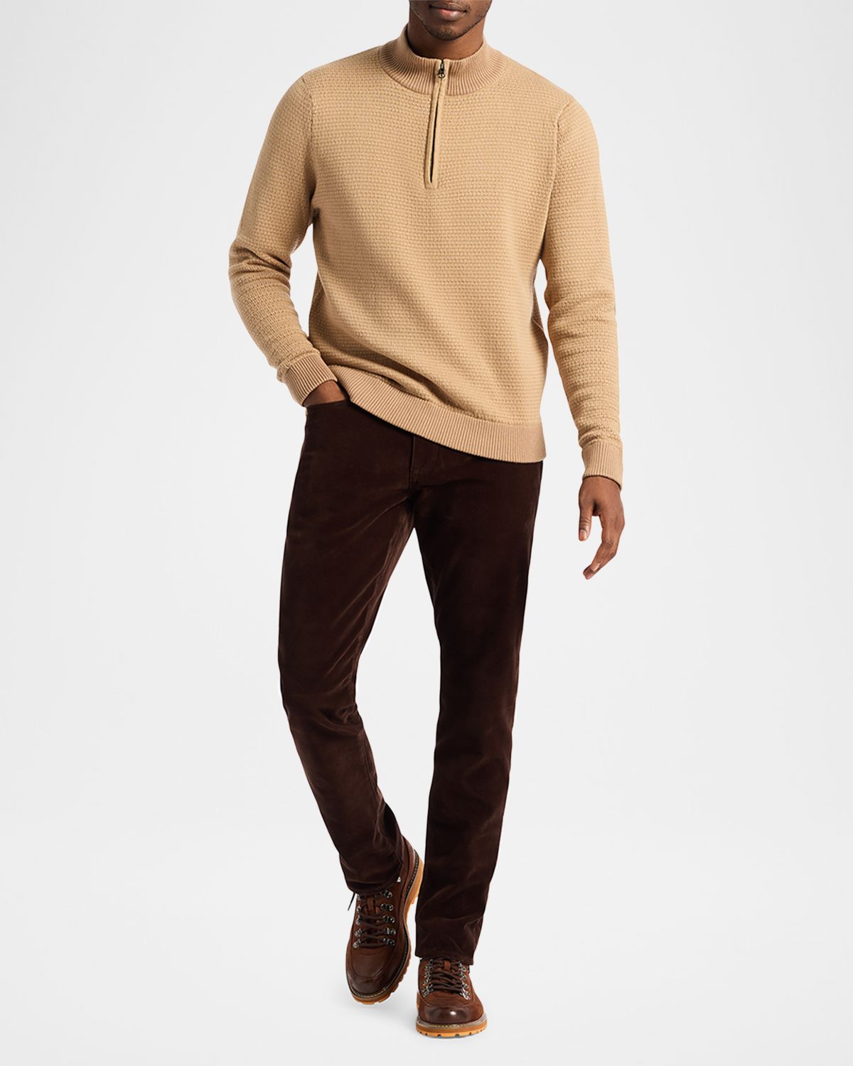 Robert Graham Men 's Walton Texture Knit Quarter-Zip Sweater