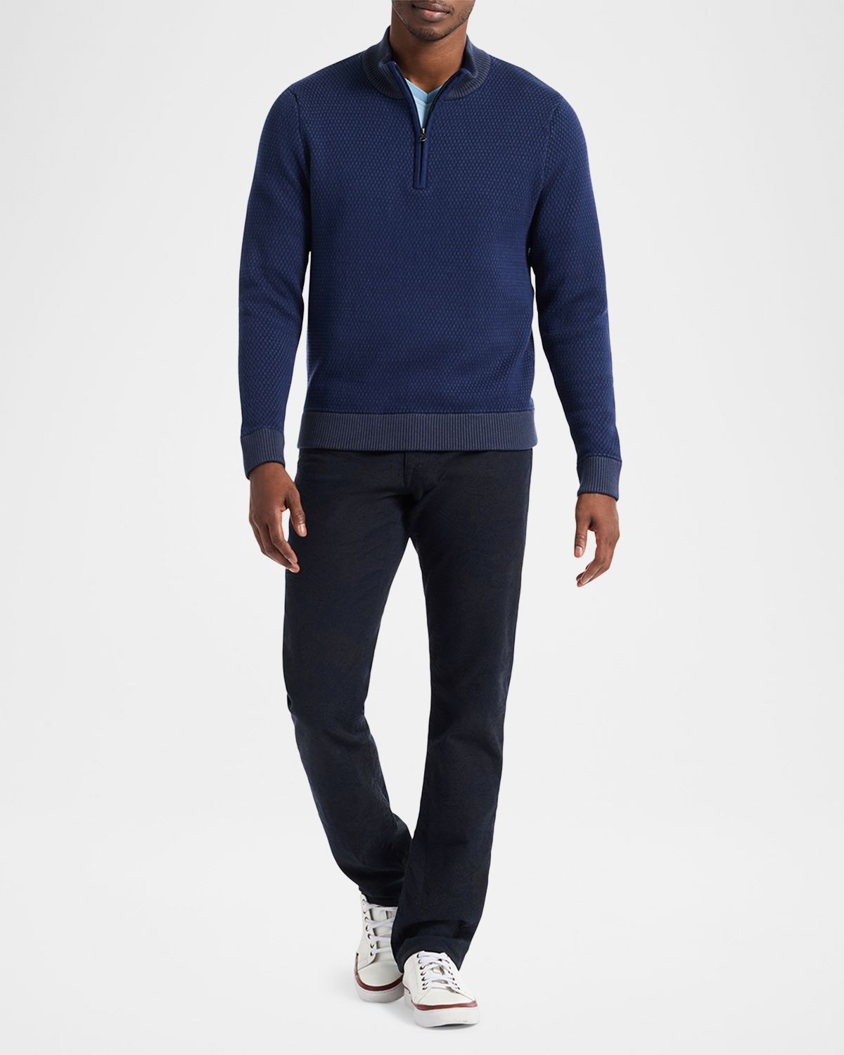 Robert Graham Men 's Walton Texture Knit Quarter-Zip Sweater