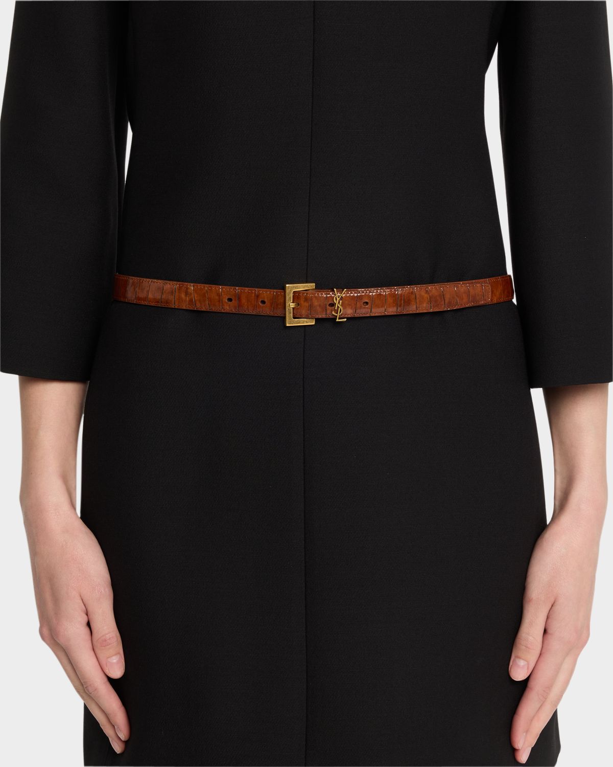 Saint Laurent YSL Shiny Leather Belt