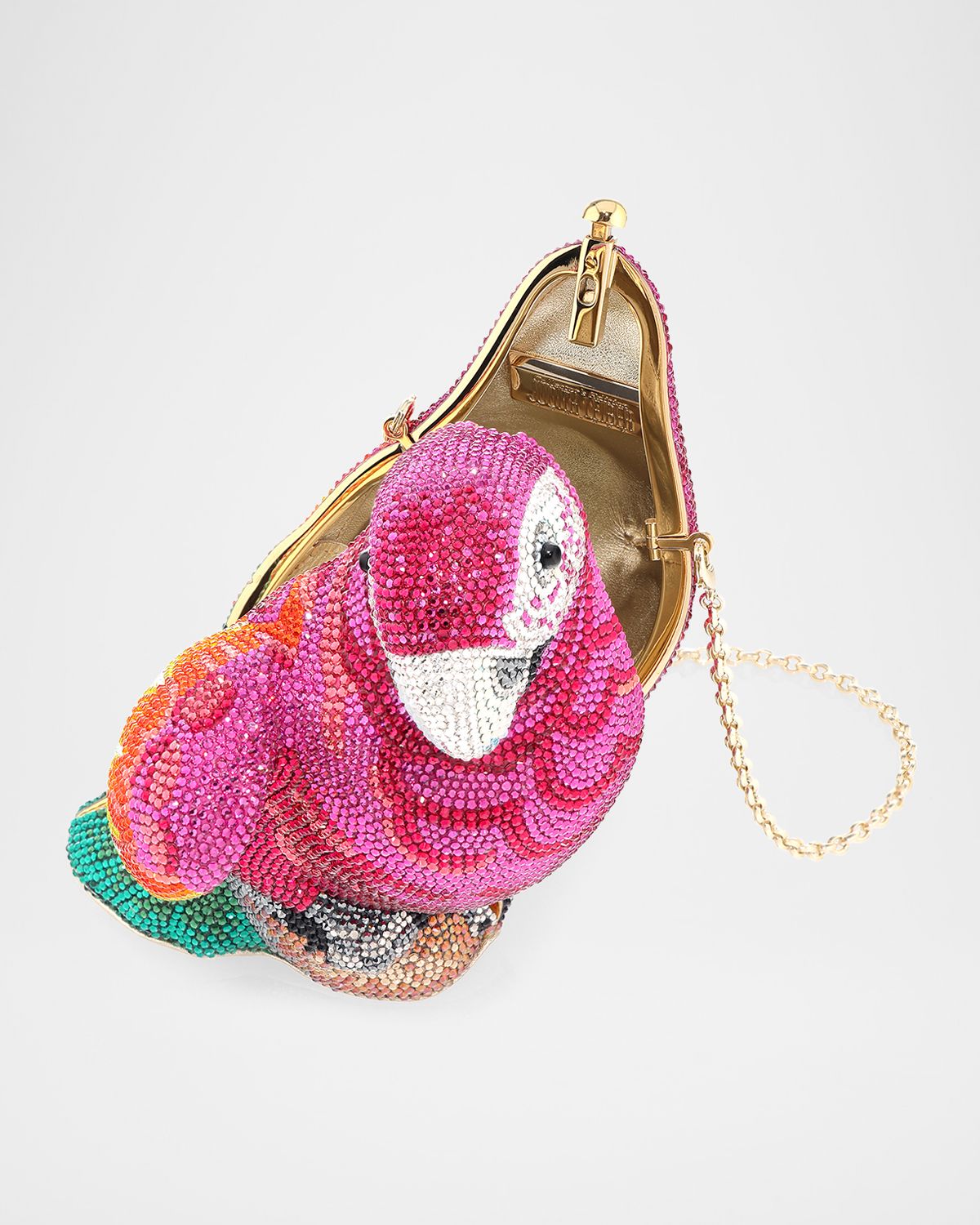 Judith Leiber Couture Parrot Crystal Clutch Bag