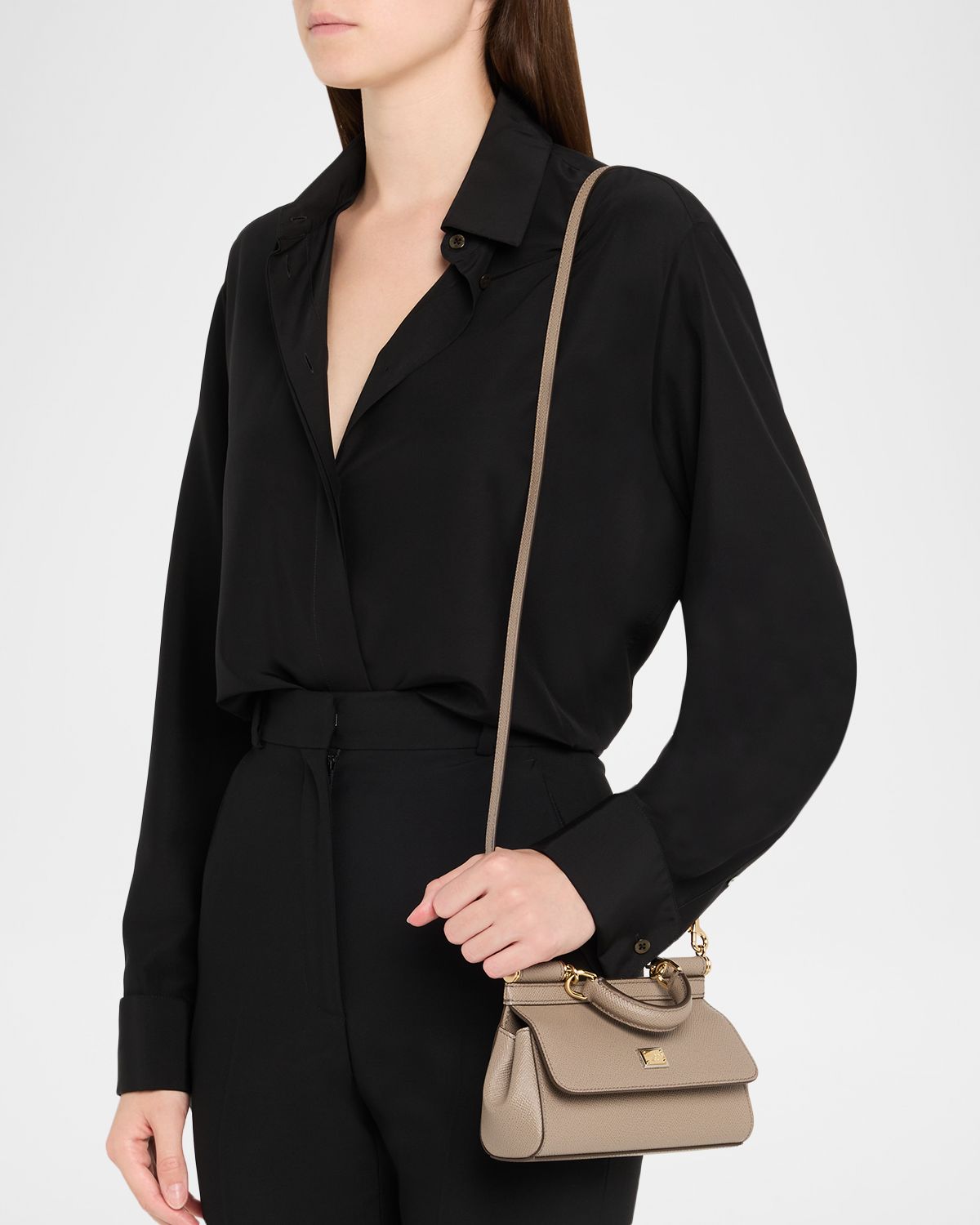 Dolce & Gabbana Medium Sicily Elongated Top-Handle Bag