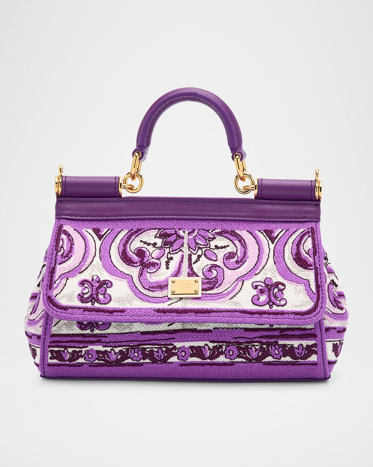 Dolce & Gabbana Small Sicily Majolica-Print Top-Handle Bag
