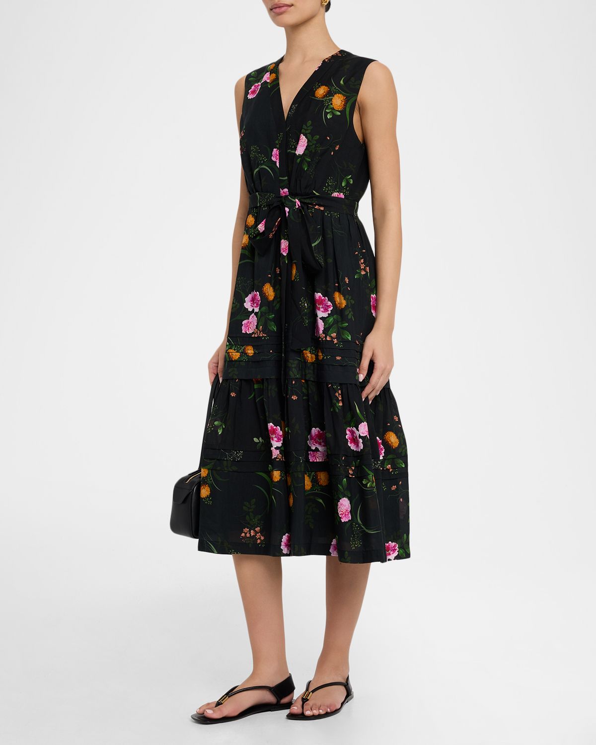 Kobi Halperin Violet Tiered Floral-Print Midi Dress
