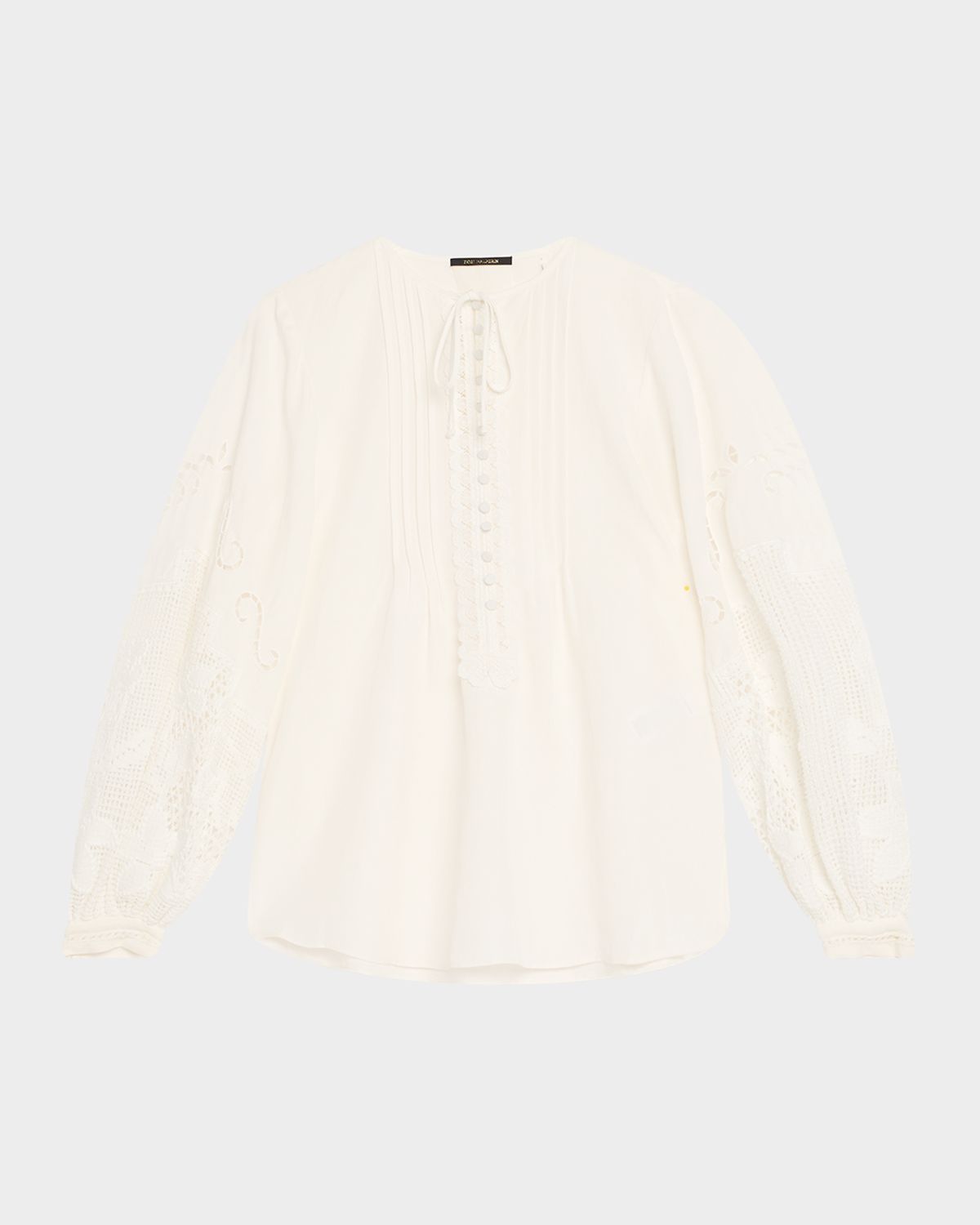 Kobi Halperin Juni Pintuck Lace-Inset Blouse