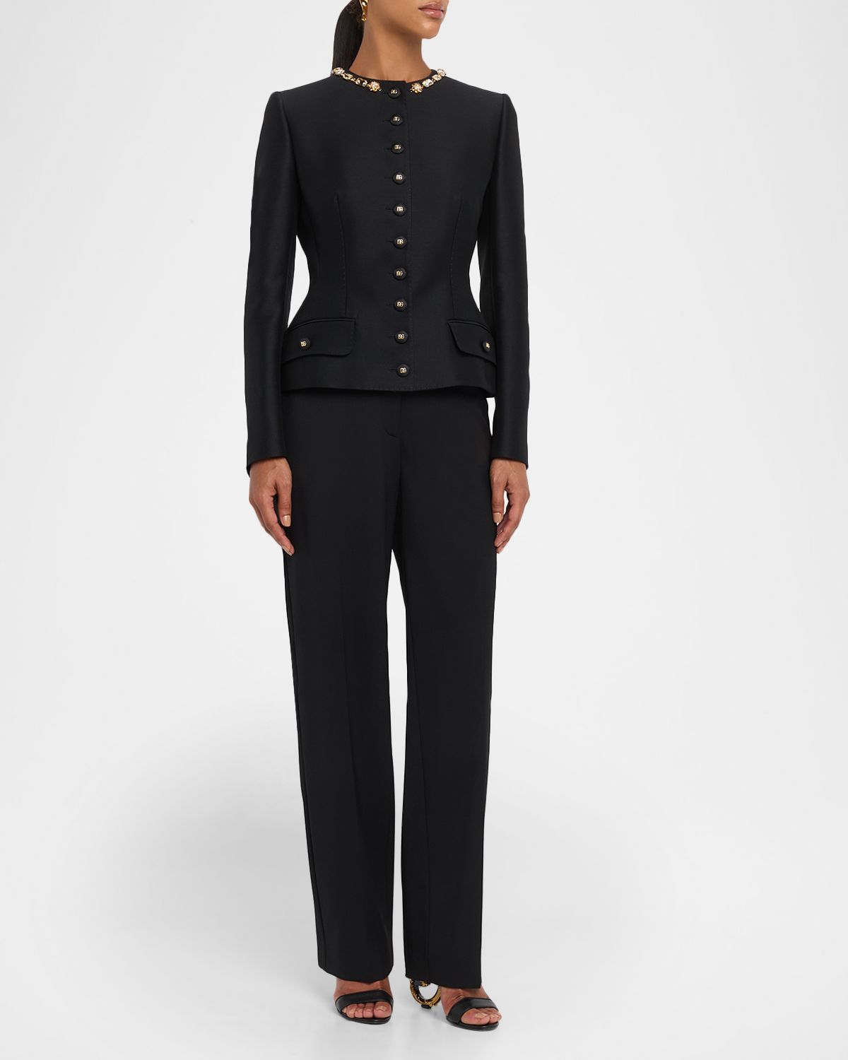 Dolce & Gabbana Tailored Crystal-Embellished Blazer