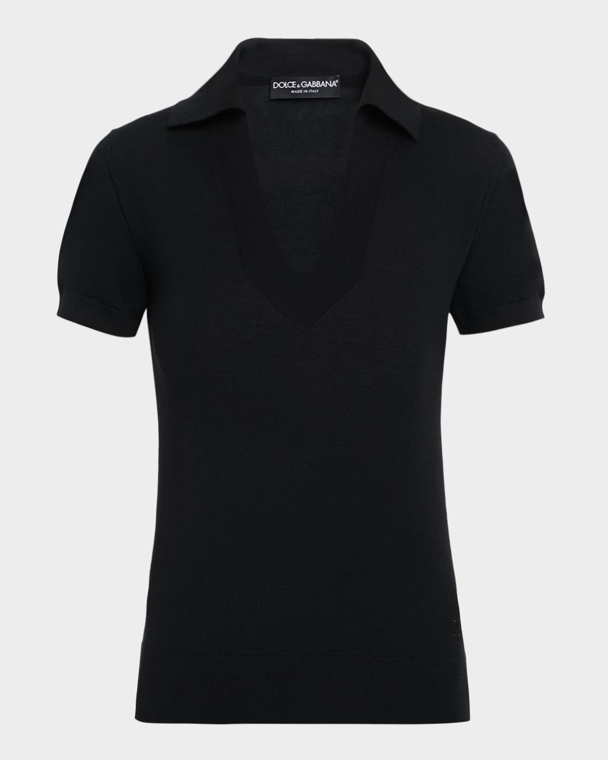 Dolce & Gabbana Short-Sleeve Cashmere Polo Shirt