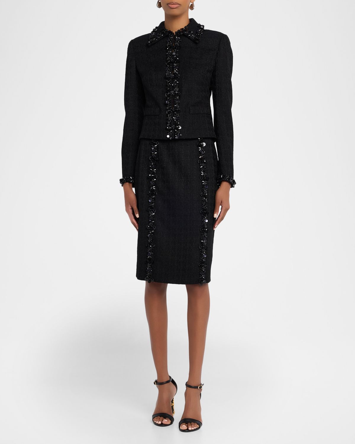 Dolce & Gabbana Sequined Stretch Matte Sheath Skirt