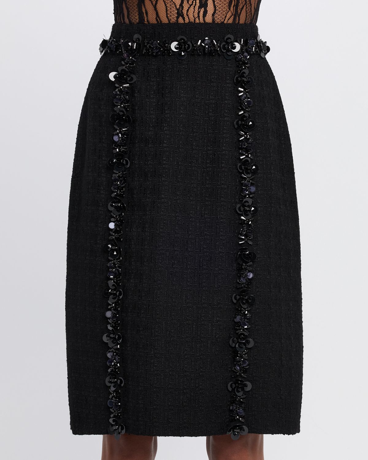 Dolce & Gabbana Sequined Stretch Matte Sheath Skirt