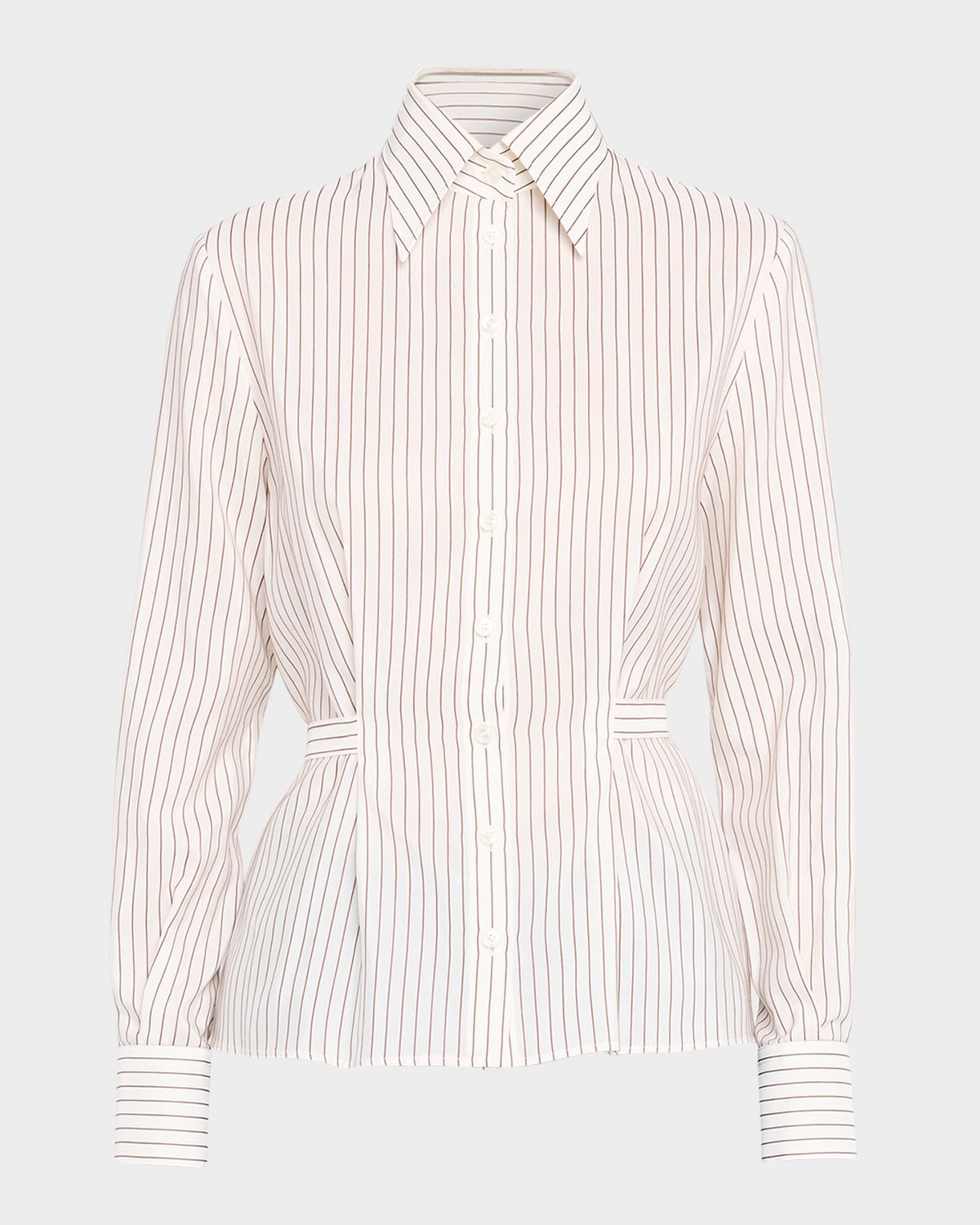 Dolce & Gabbana Pinstripe Tie-Waist Shirt