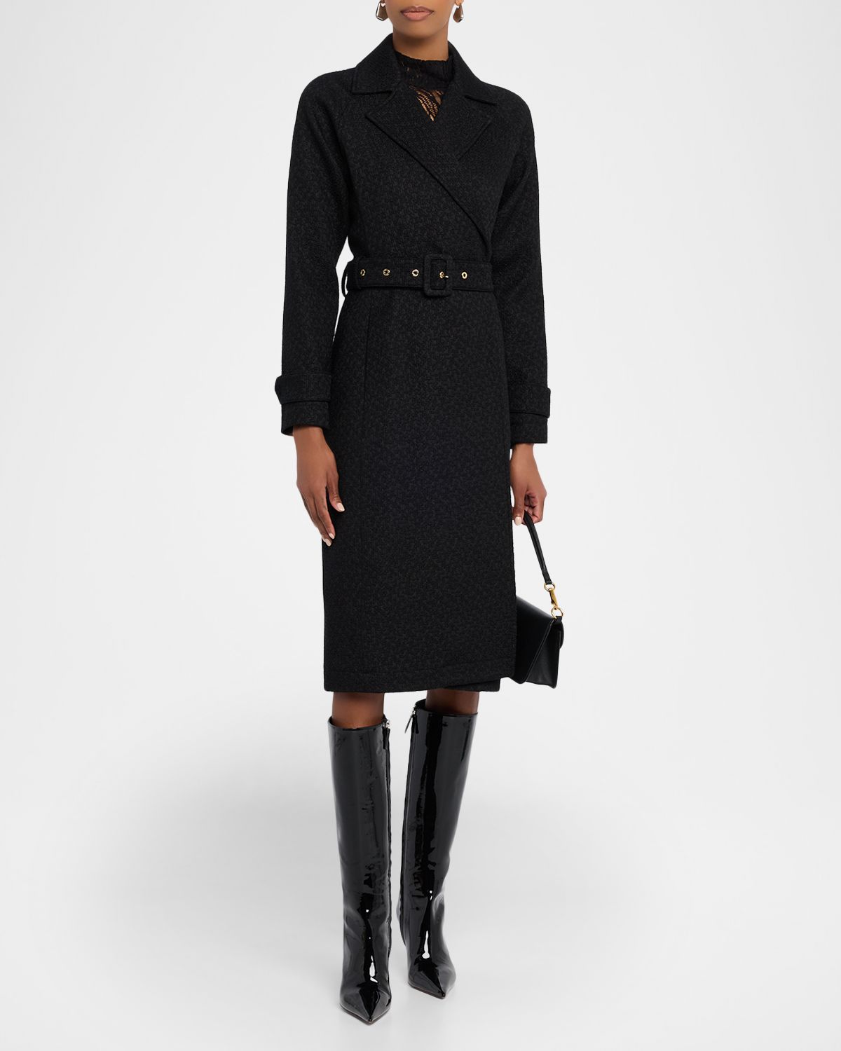 Dolce & Gabbana Rachel Bottoné Tweed Trench Coat