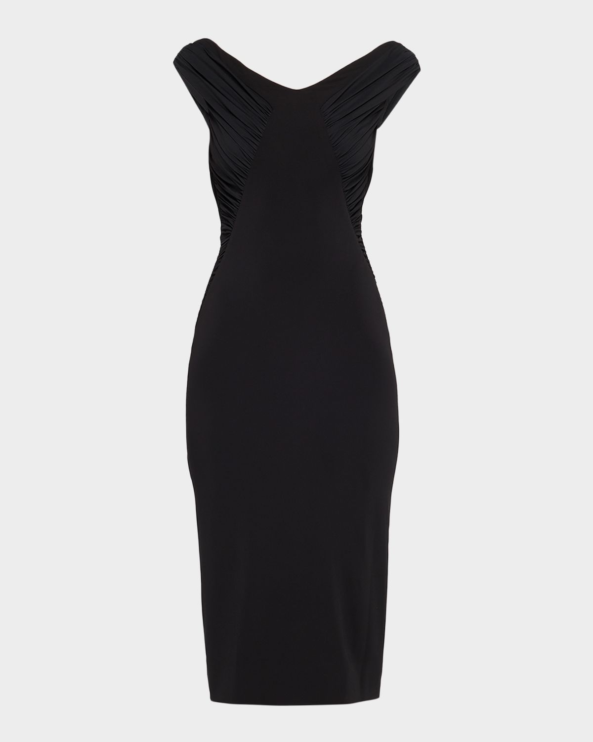 Dolce & Gabbana Ruched Organzino Crepe Midi Sheath Dress