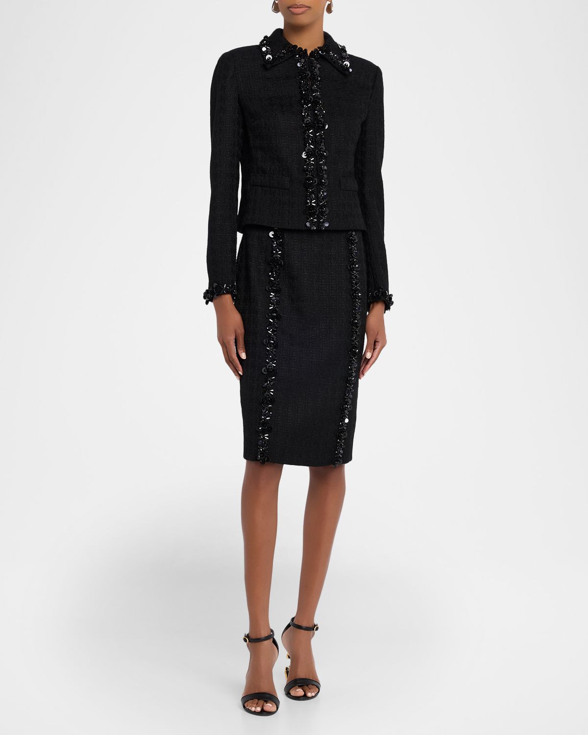 Dolce & Gabbana Short Sequined Stretch Mat Jacket