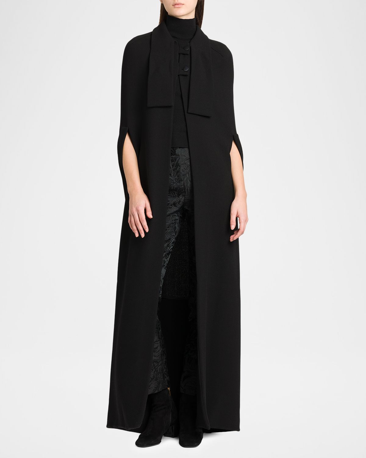 Dolce & Gabbana Lana Wool-Blend Crepe Long Coat