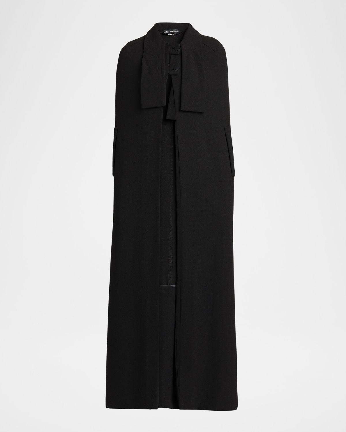 Dolce & Gabbana Lana Wool-Blend Crepe Long Coat