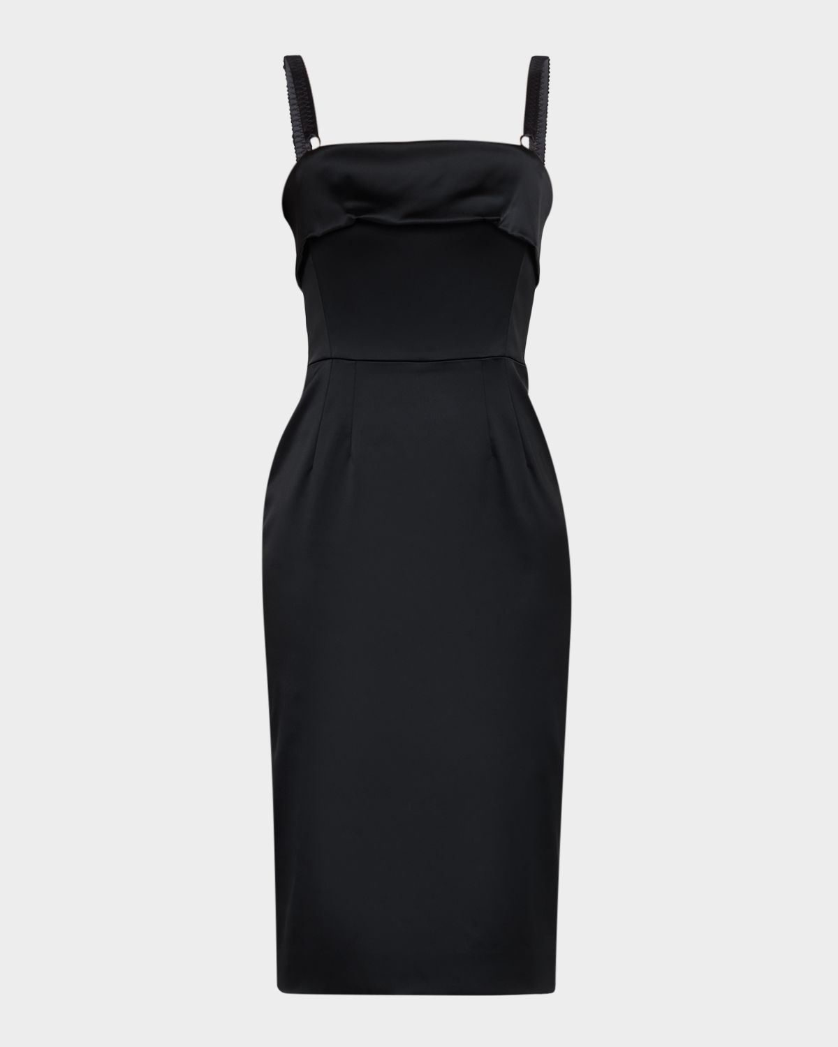 Dolce & Gabbana Satin Sleeveless Sheath Midi Dress