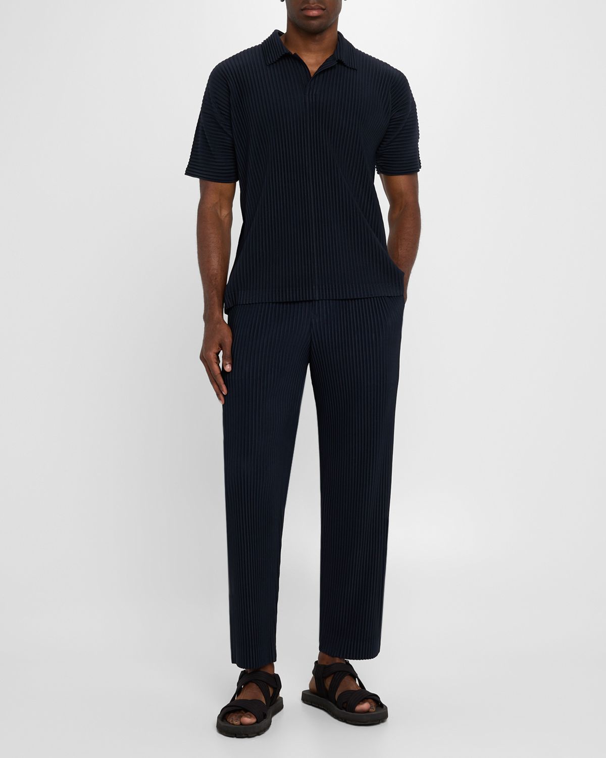 Homme Plisse Issey Miyake Men 's Pleated Flat-Front Pants