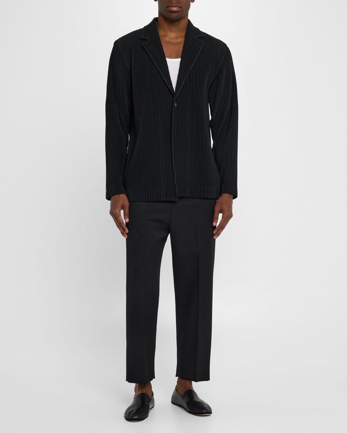 Homme Plisse Issey Miyake Men 's Pleated Single-Breasted Sport Coat